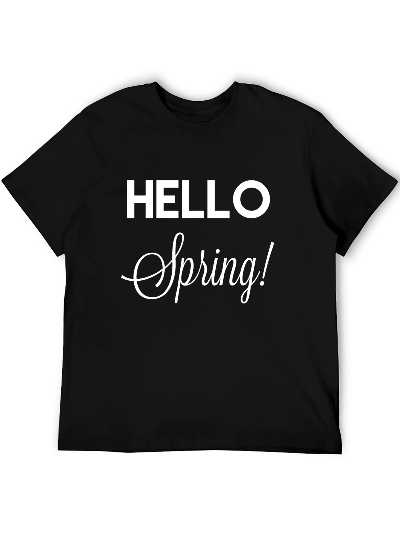 Hello Spring! Graphic Tee - Black Casual T-Shirt