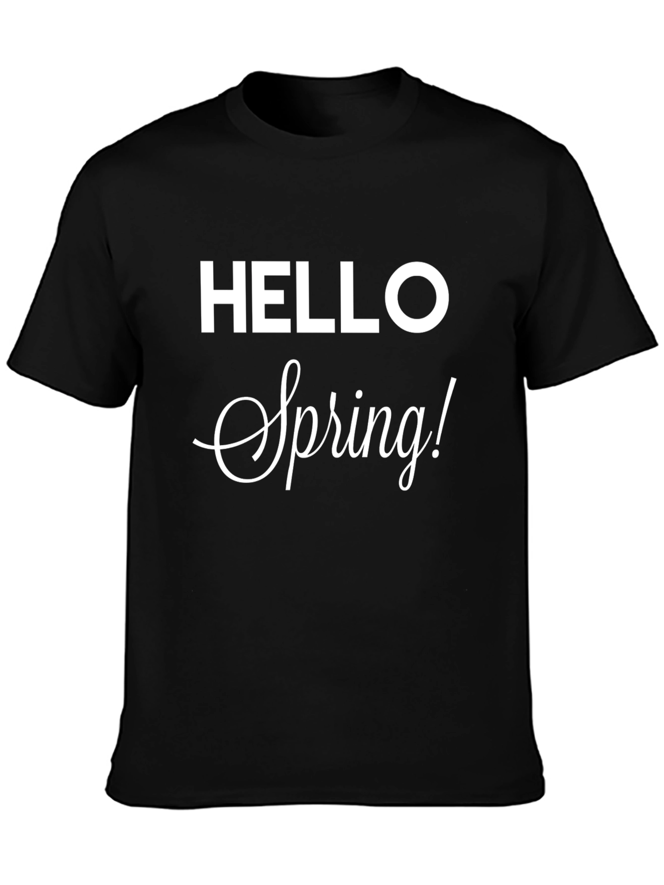 Hello Spring! Graphic Tee - Black Casual T-Shirt