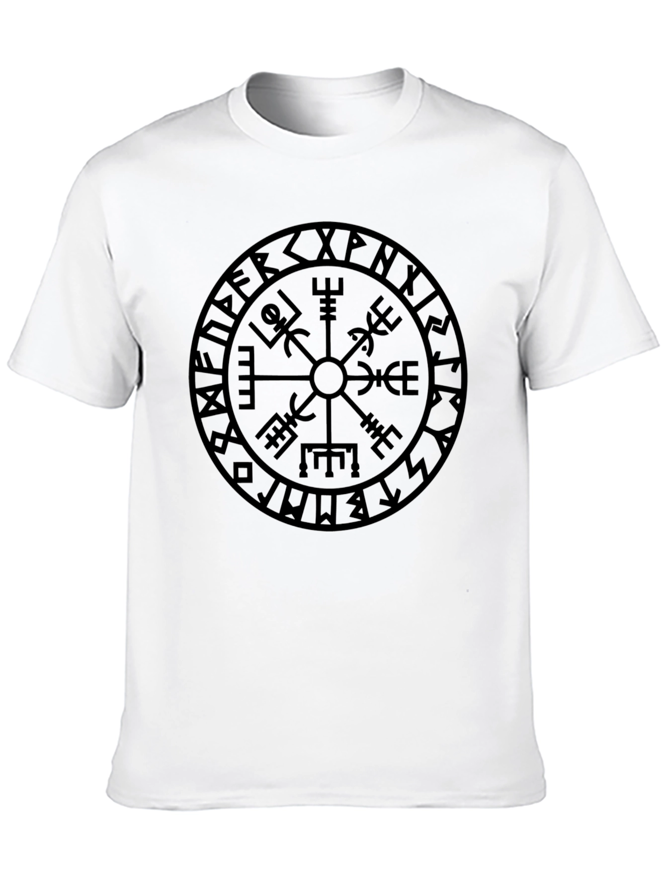 Vegvisir Compass T-Shirt - Viking Runes Graphic Tee