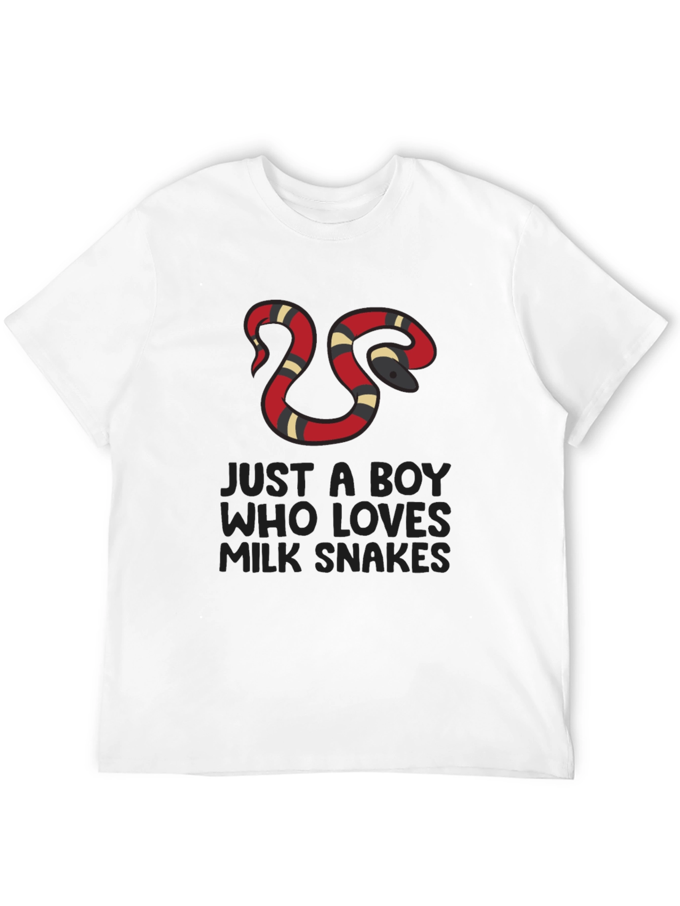 Boy Who Loves Milk Snakes Black T-Shirt
