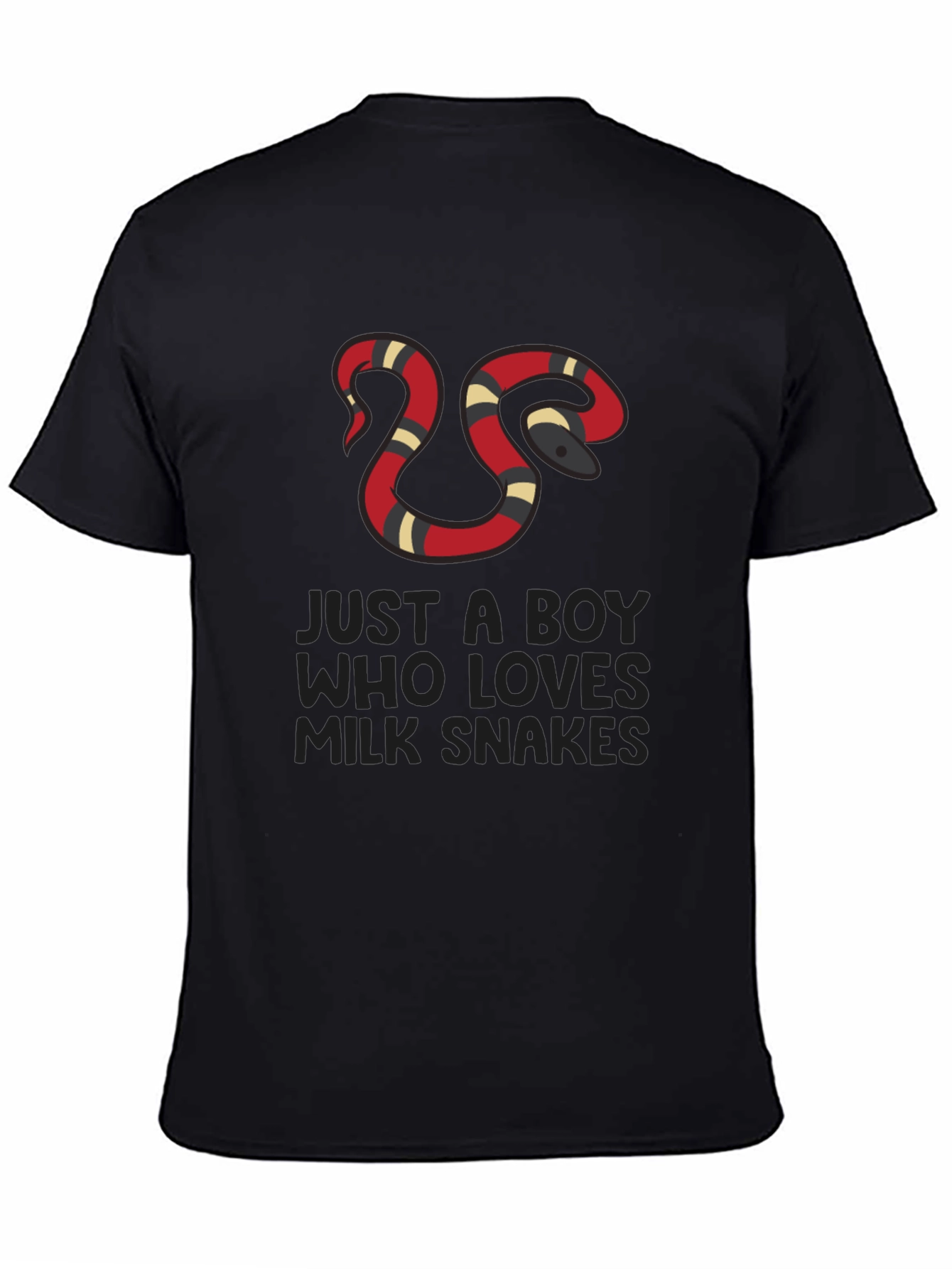 Boy Who Loves Milk Snakes Black T-Shirt