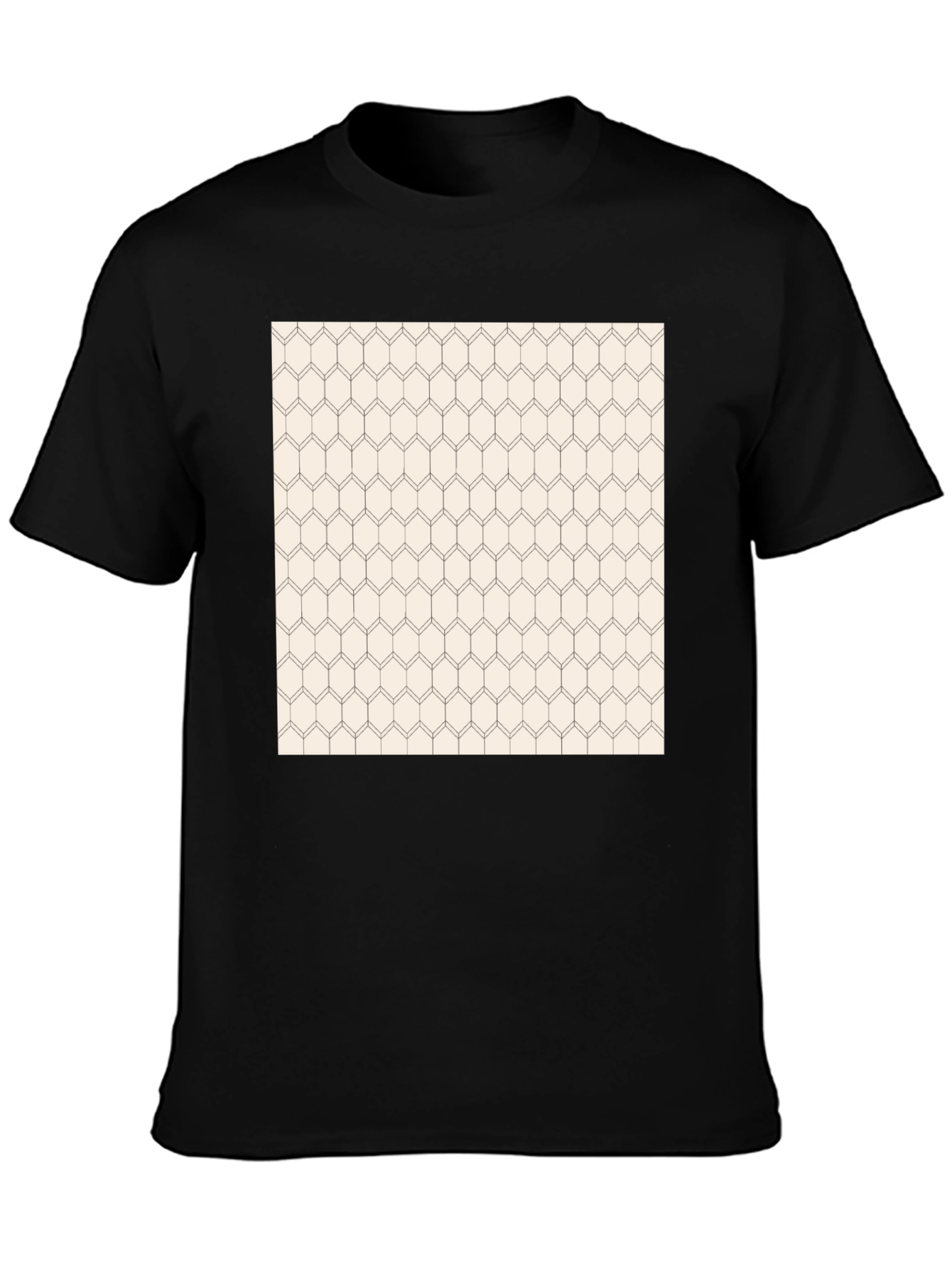 Geometric Pattern Black Tee