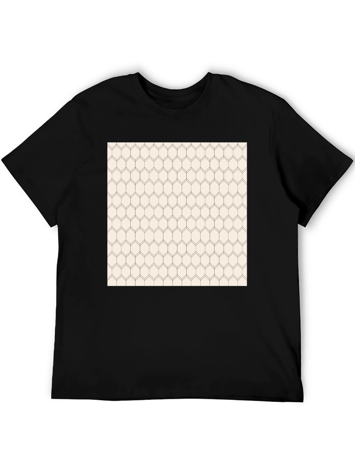 Geometric Pattern Black Tee