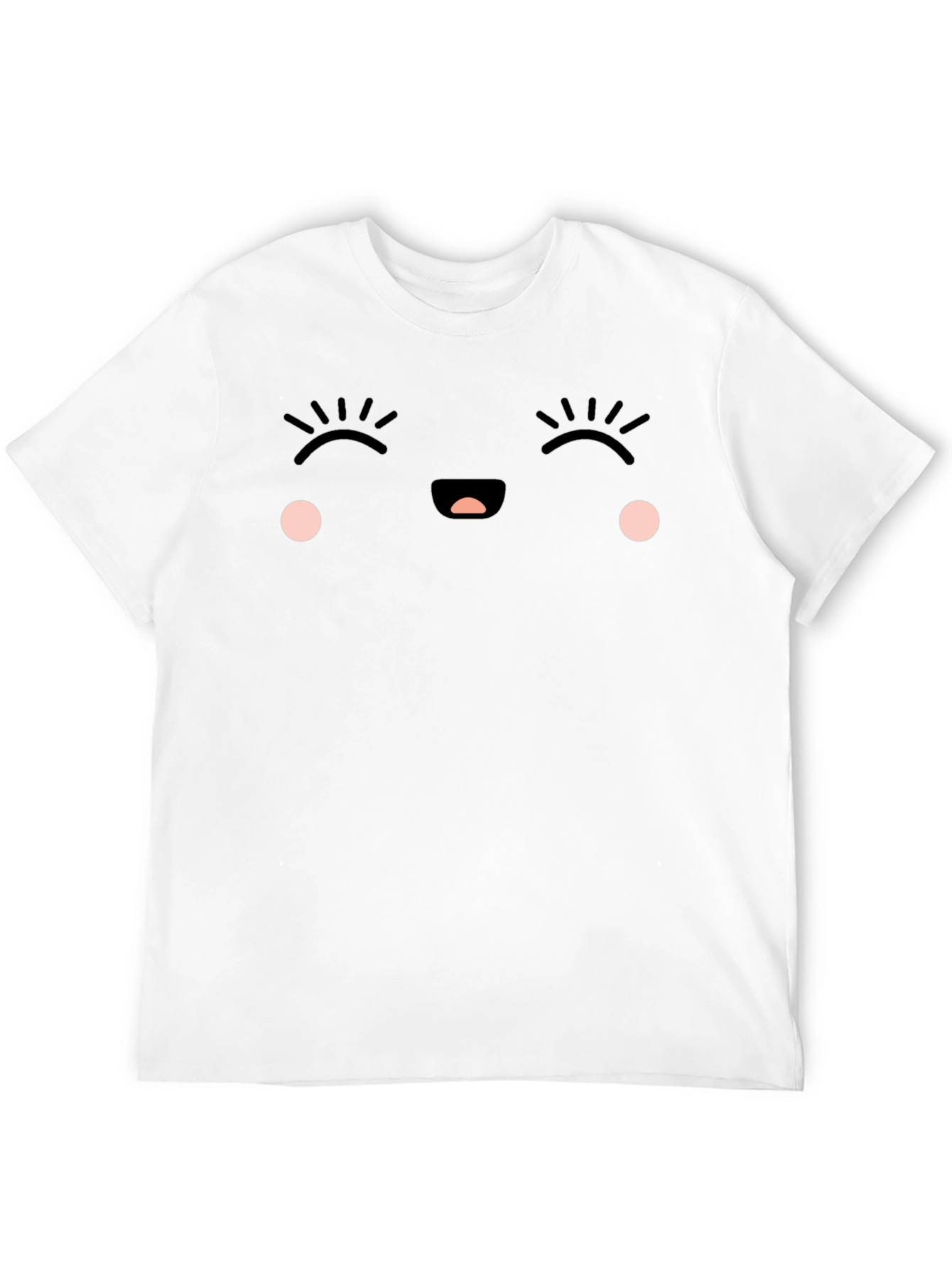 Cute Kawaii Face Black T-Shirt