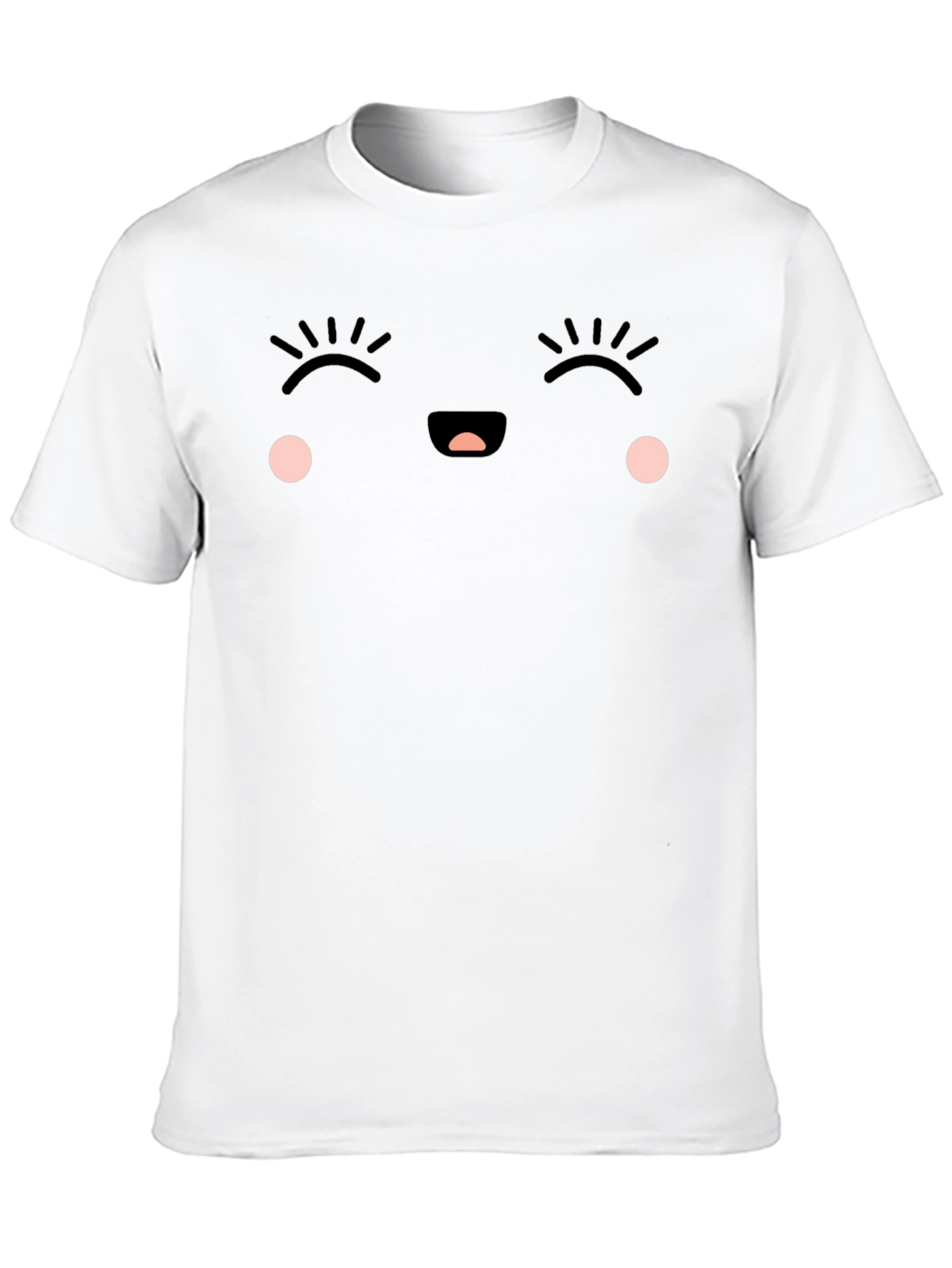 Cute Kawaii Face Black T-Shirt