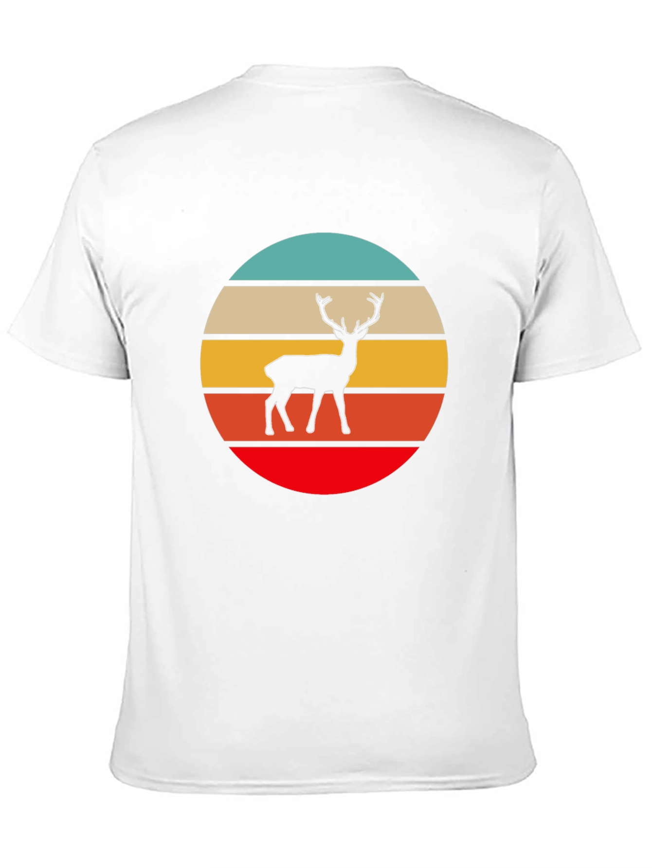 Retro Deer Graphic Tee - Black Cotton T-Shirt