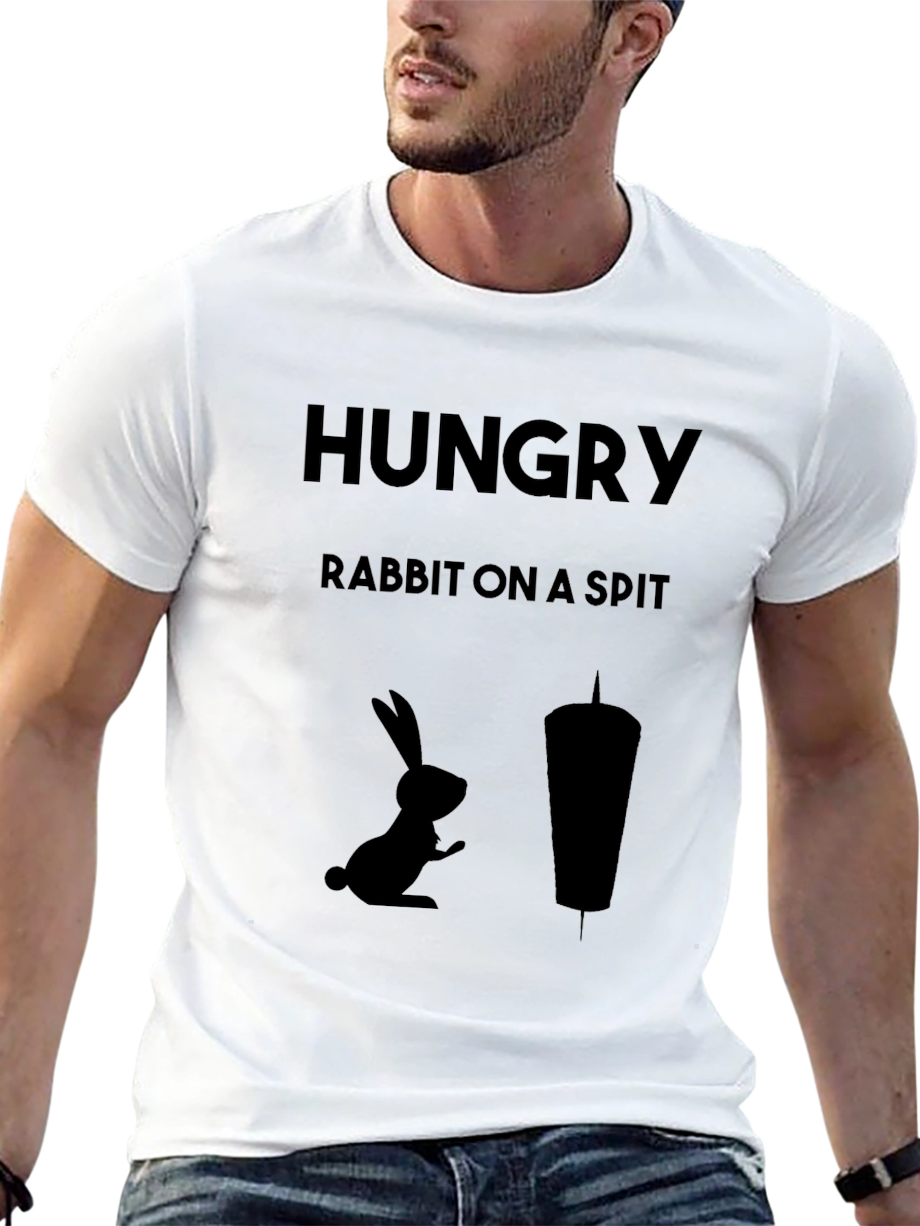 Hungry Rabbit On a Spit Funny Graphic Tee