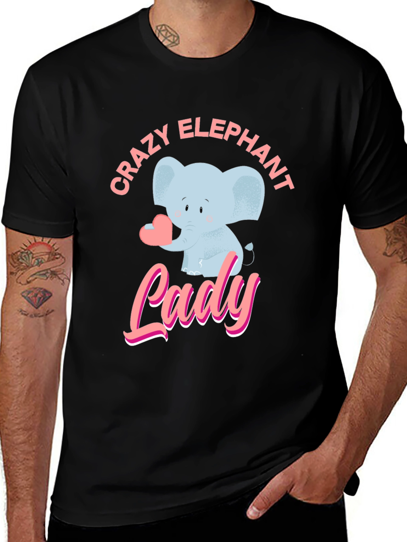 Crazy Elephant Lady Graphic T-Shirt