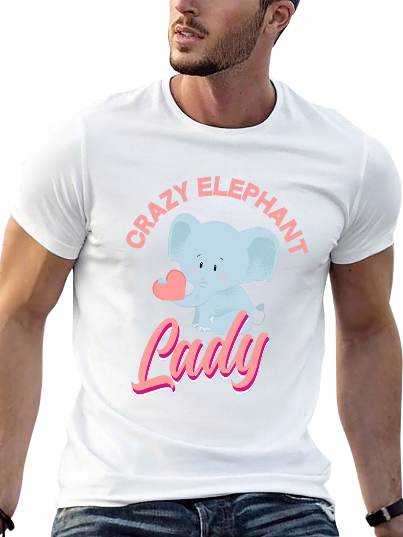 Crazy Elephant Lady Graphic T-Shirt