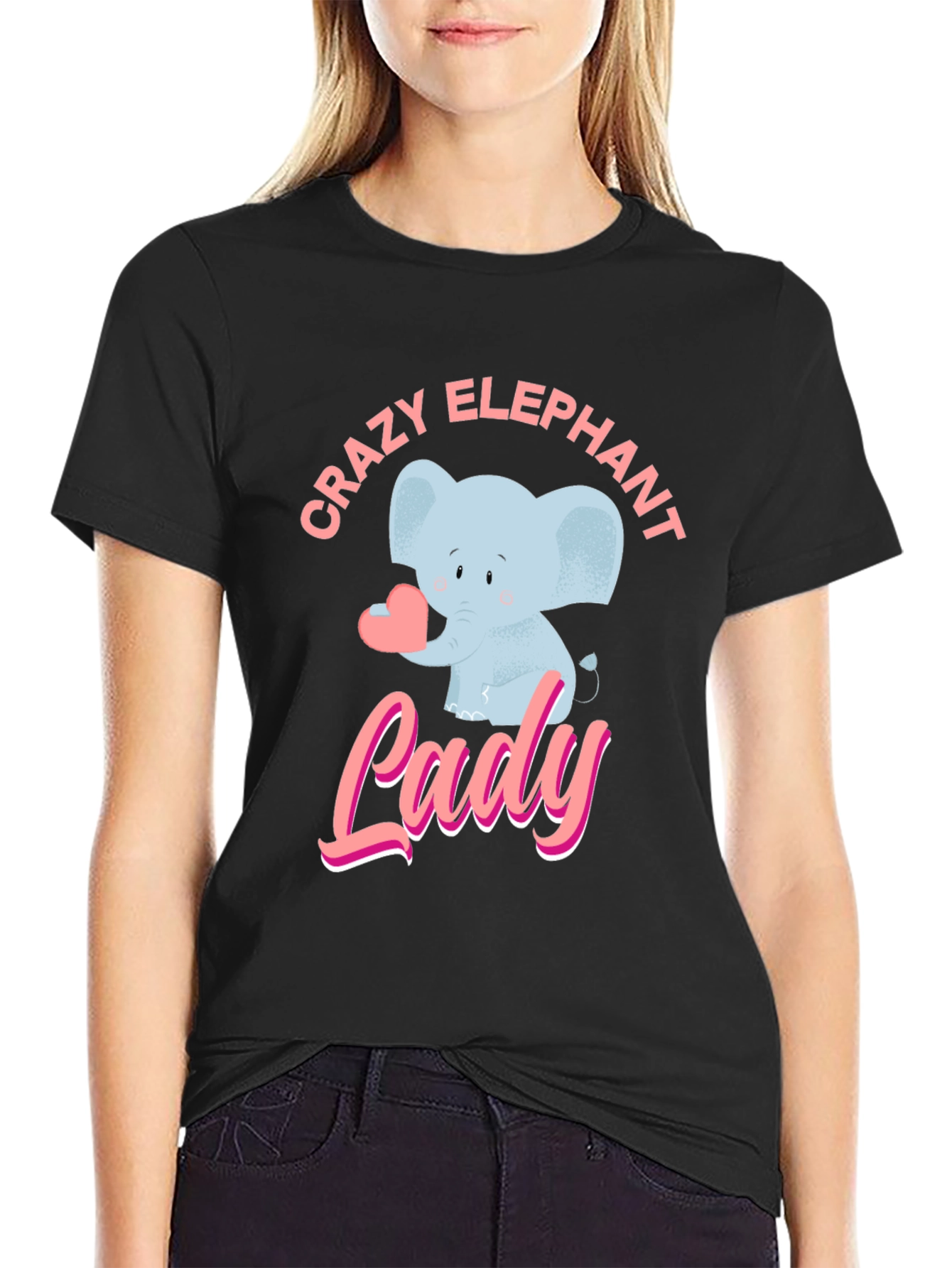 Crazy Elephant Lady Graphic T-Shirt