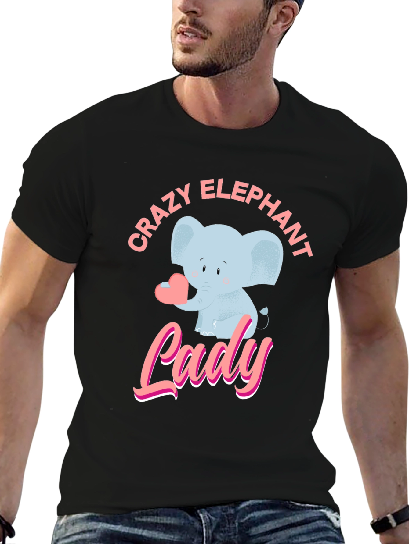 Crazy Elephant Lady Graphic T-Shirt