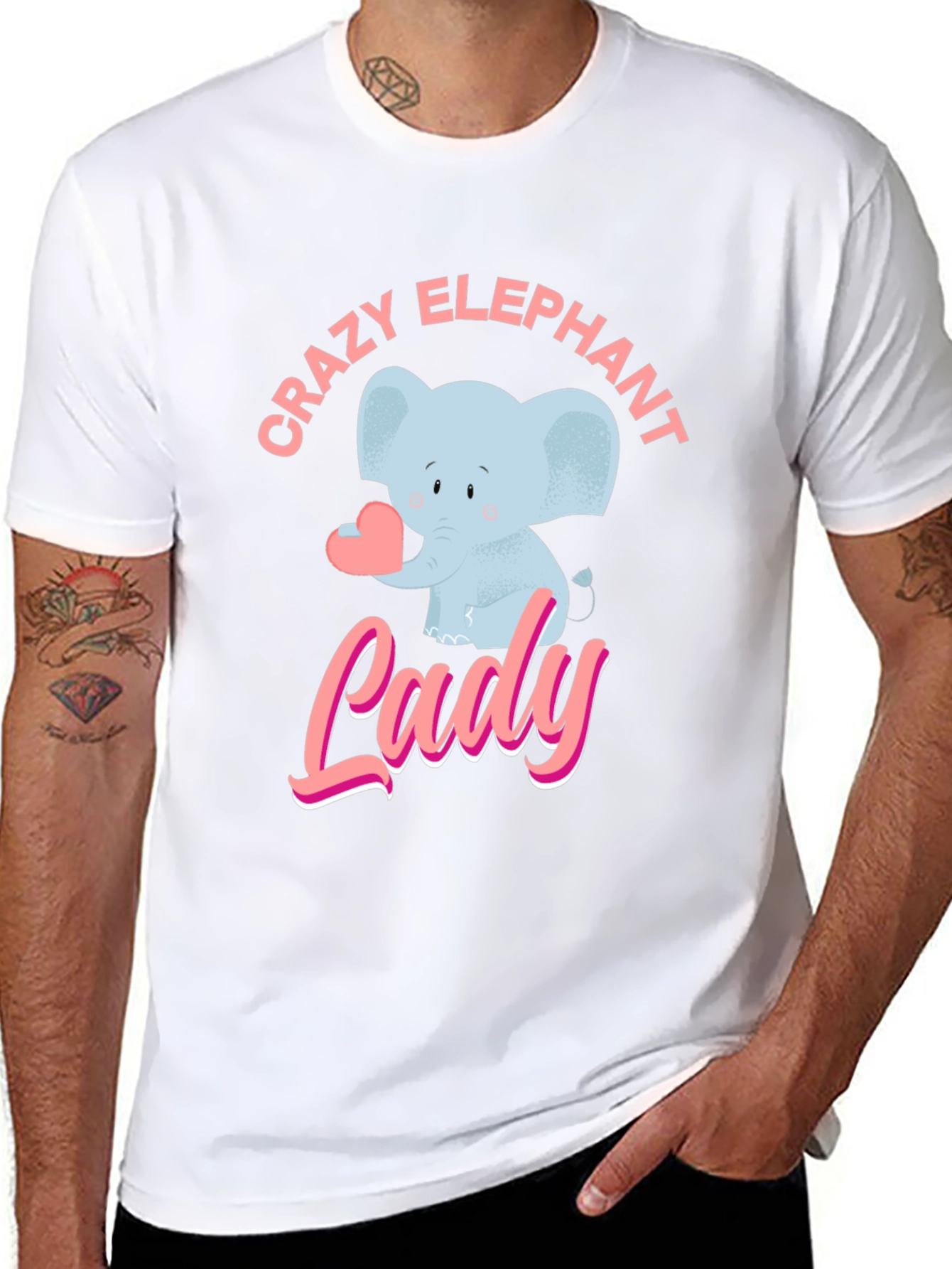 Crazy Elephant Lady Graphic T-Shirt