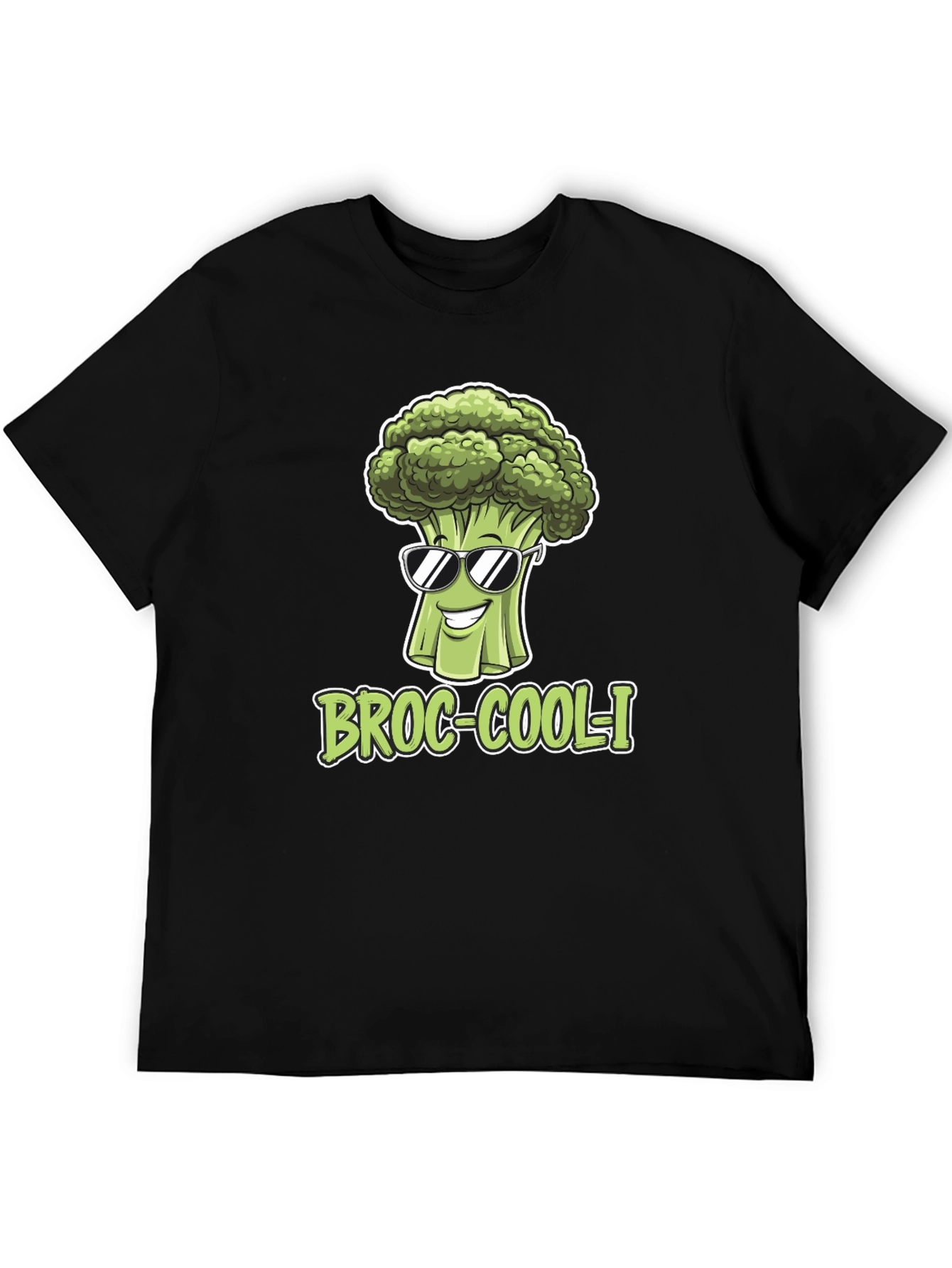 Broccoli Cartoon Graphic T-Shirt - Broc-Cool-i!