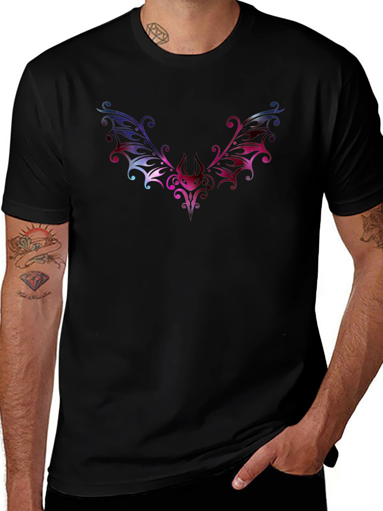 Galaxy Bat Graphic T-Shirt - Unique Dark Style