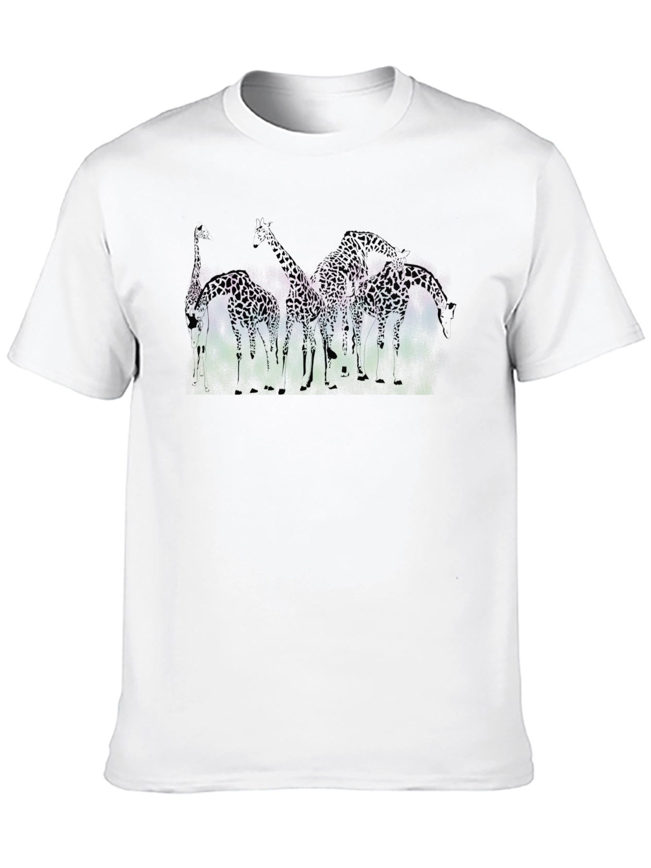 Giraffe Silhouette Graphic Black T-Shirt
