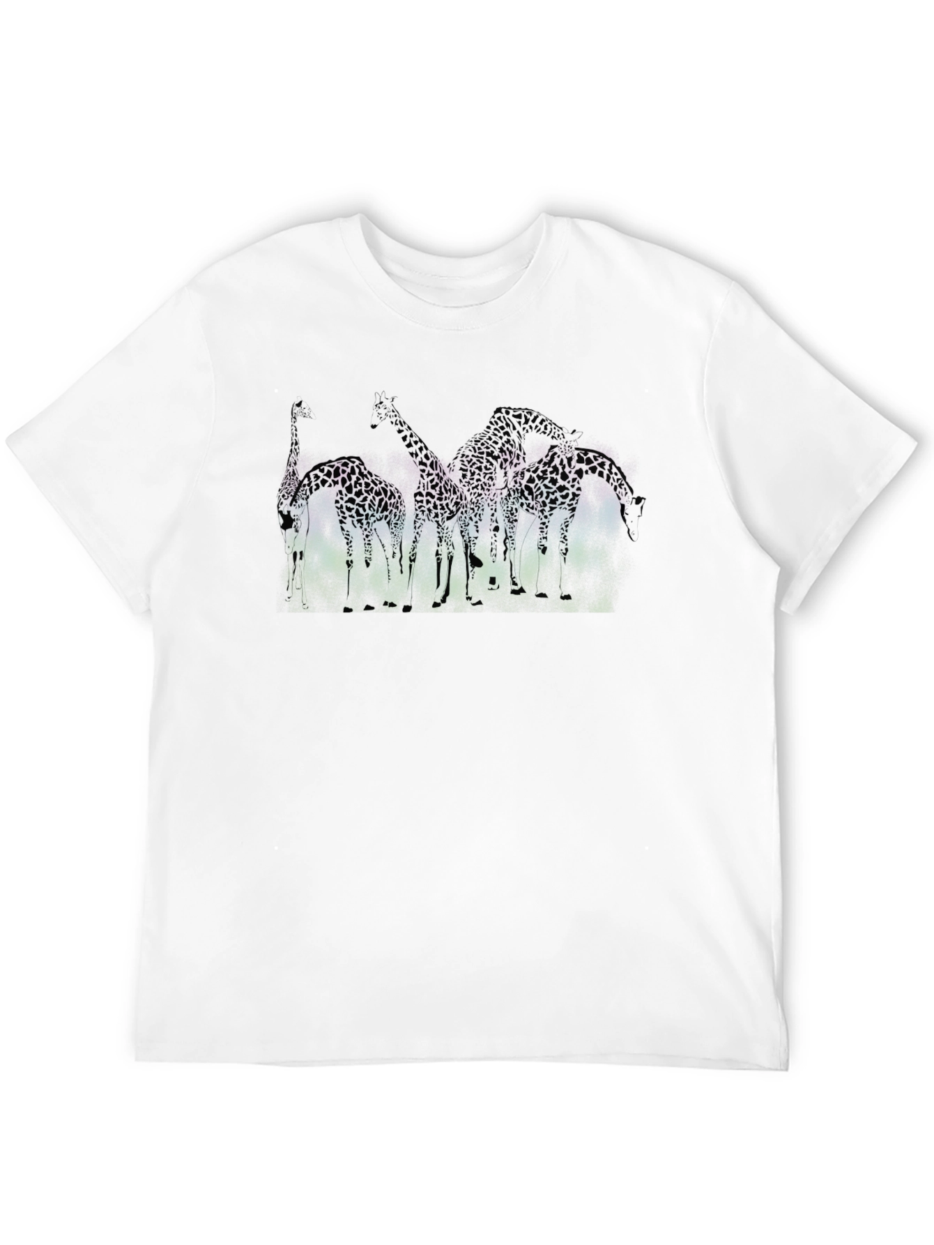 Giraffe Silhouette Graphic Black T-Shirt