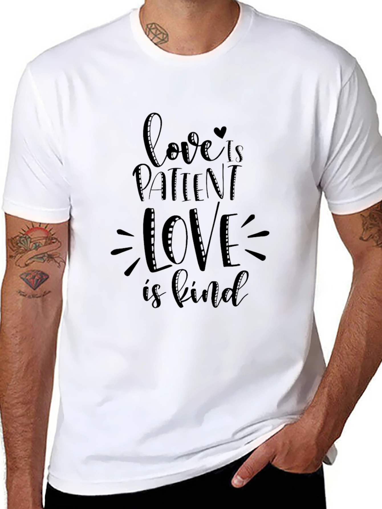 Love Is Patient Graphic Tee - Black Cotton T-Shirt