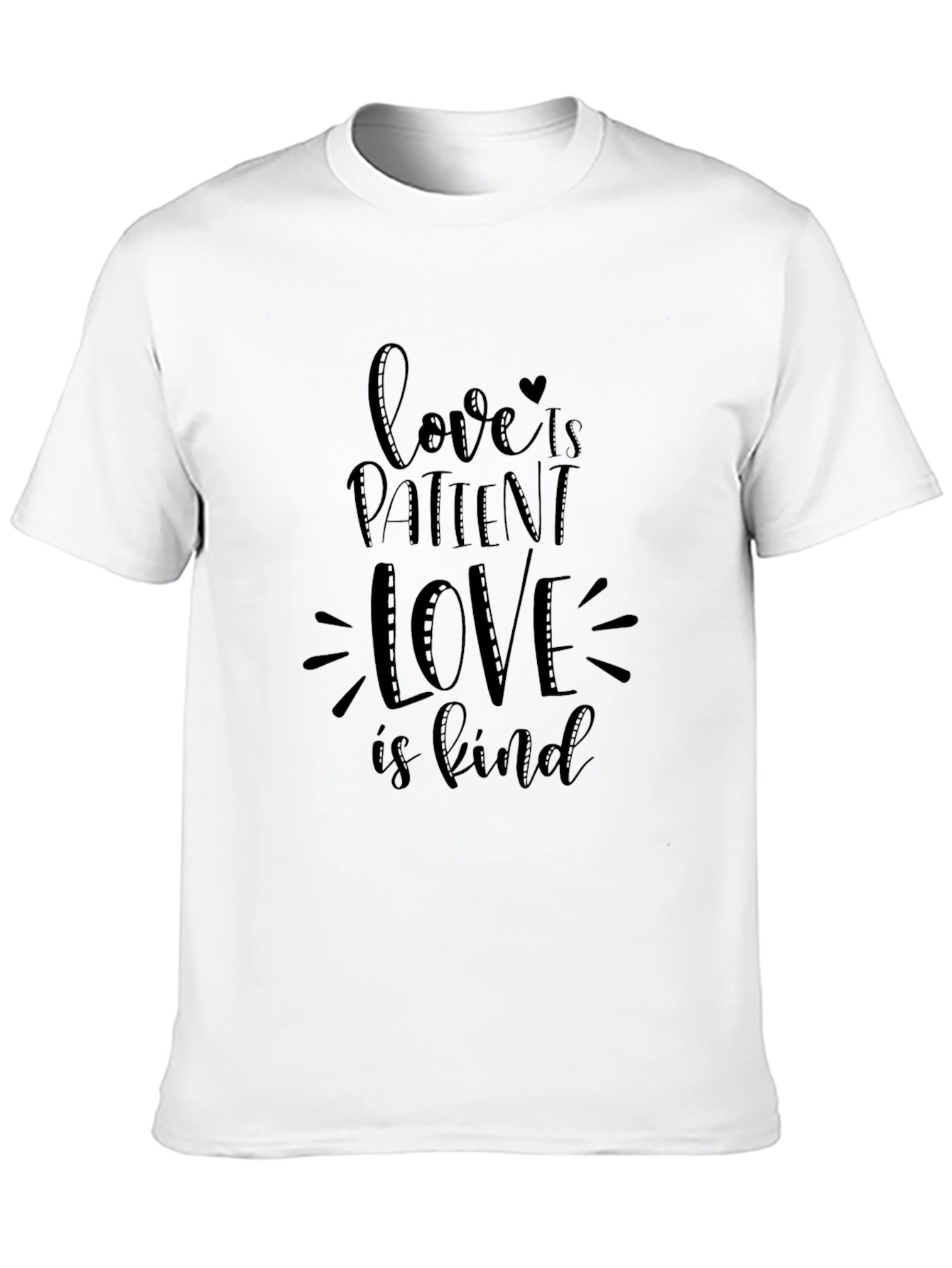 Love Is Patient Graphic Tee - Black Cotton T-Shirt