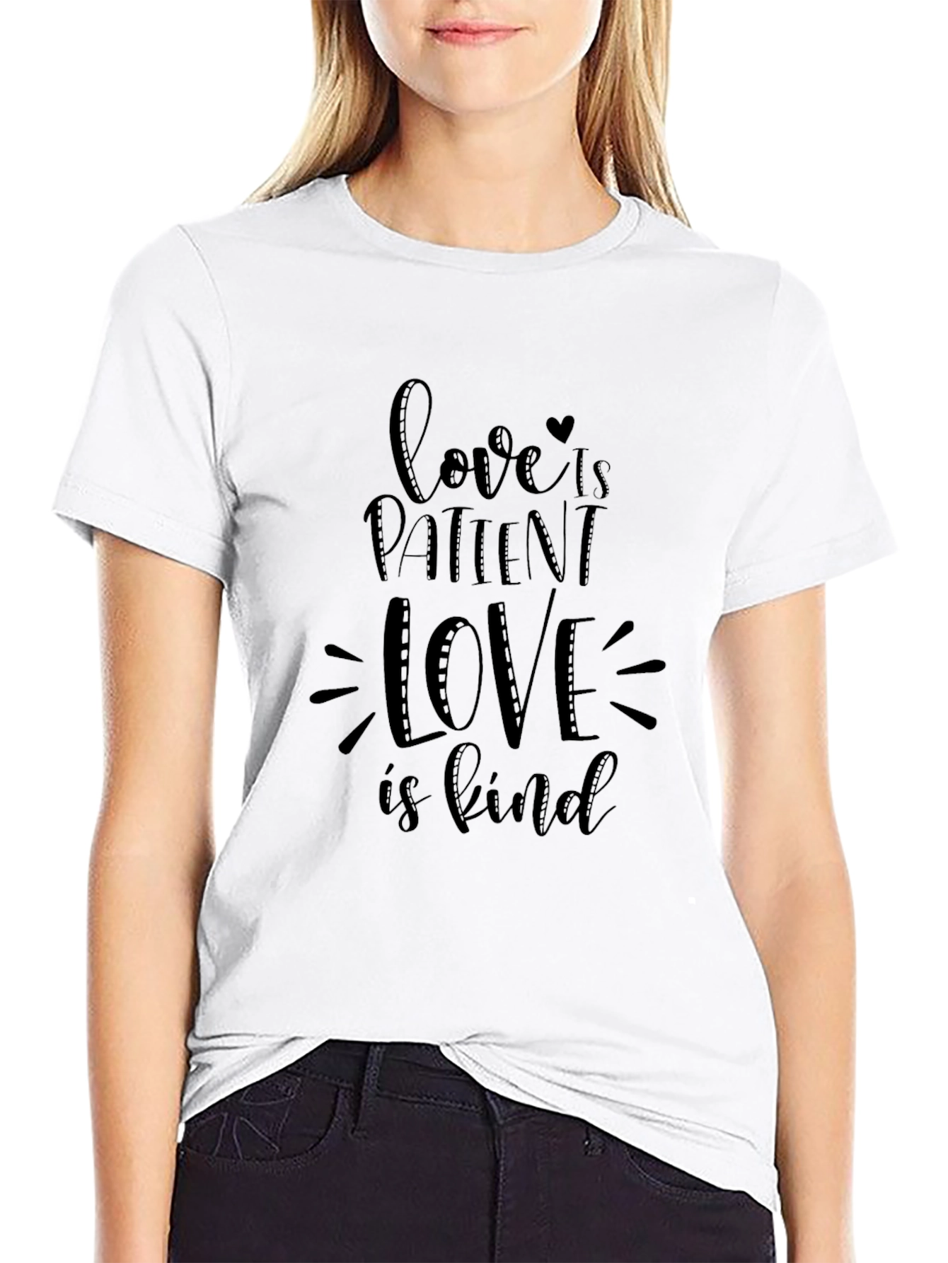 Love Is Patient Graphic Tee - Black Cotton T-Shirt