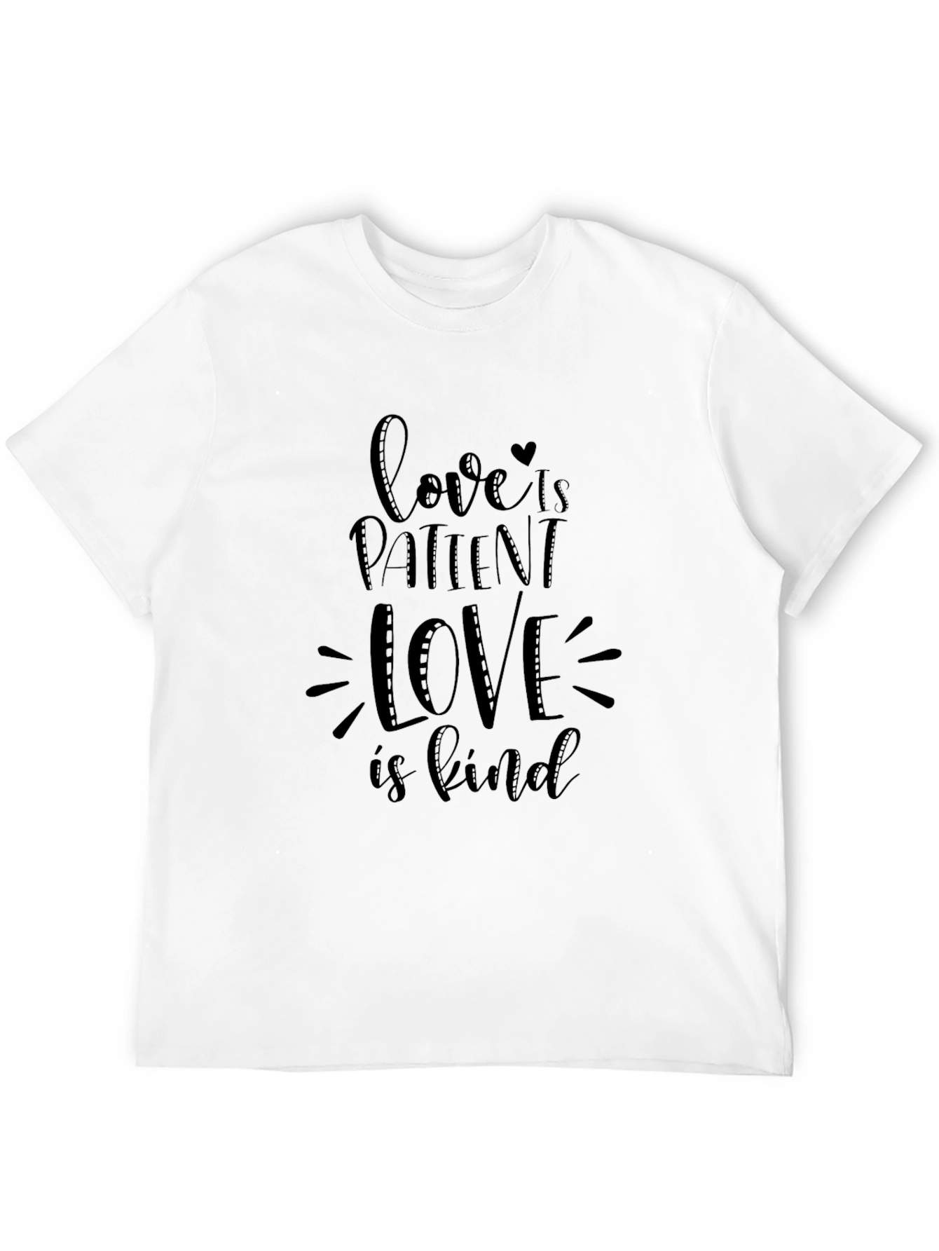 Love Is Patient Graphic Tee - Black Cotton T-Shirt