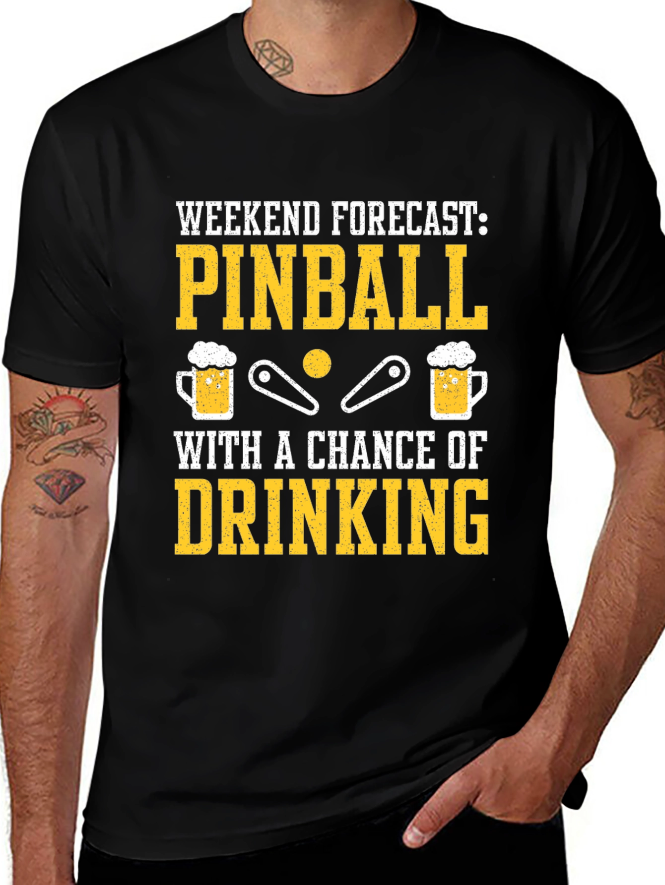 Pinball & Drinking T-Shirt - Weekend Forecast