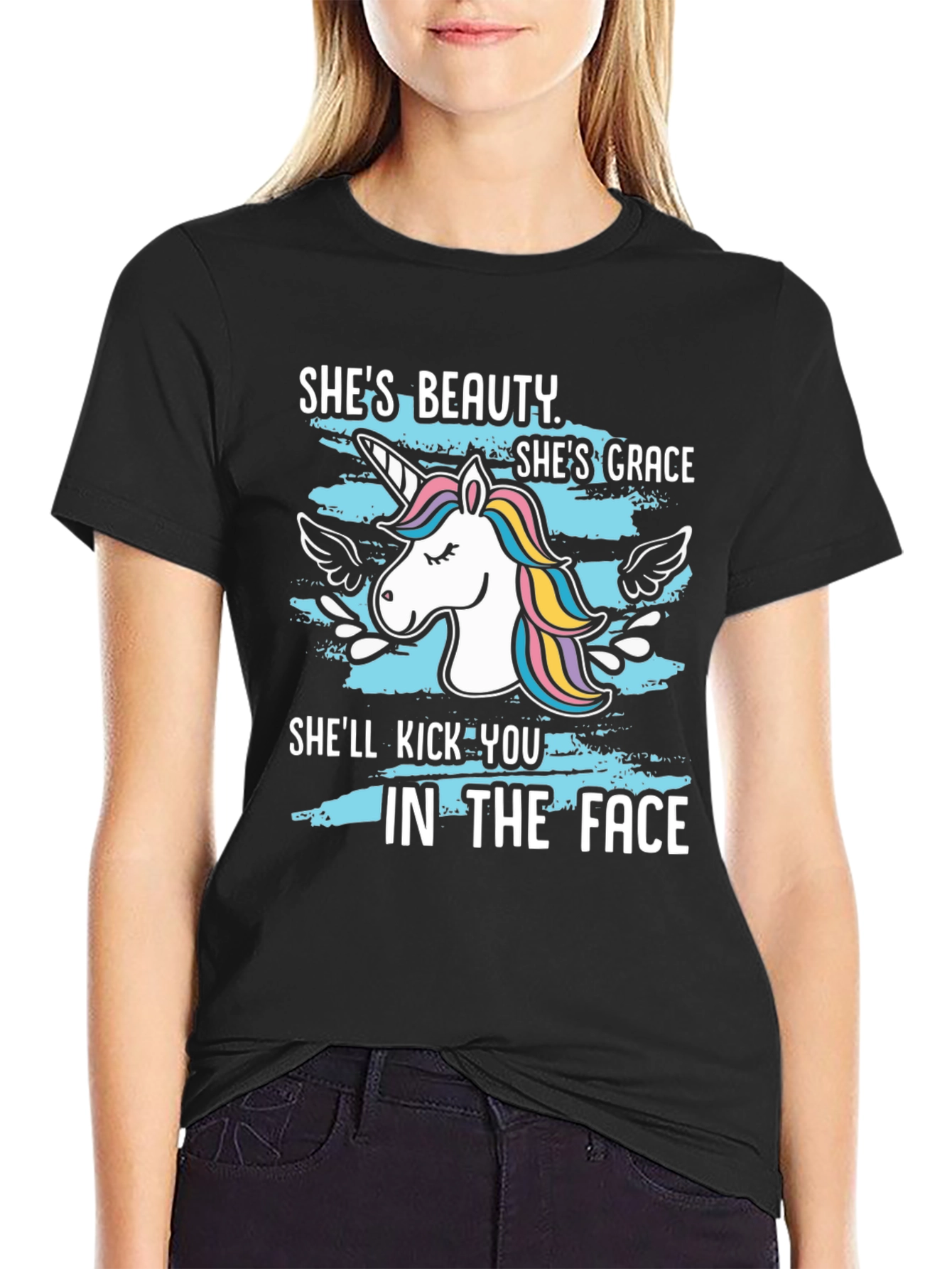 Beauty & Grace Unicorn Graphic T-Shirt