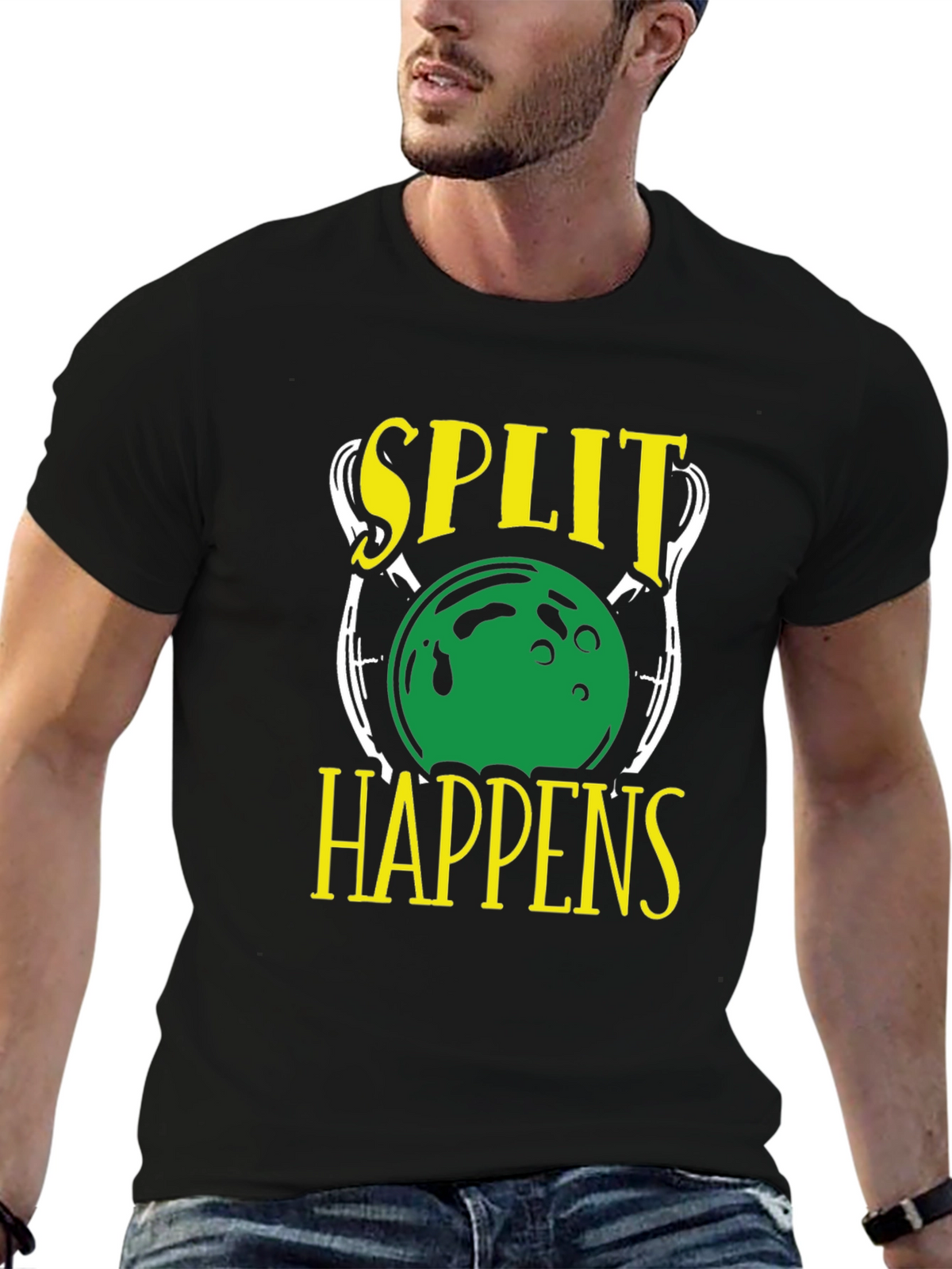 Split Happens Bowling Graphic T-Shirt