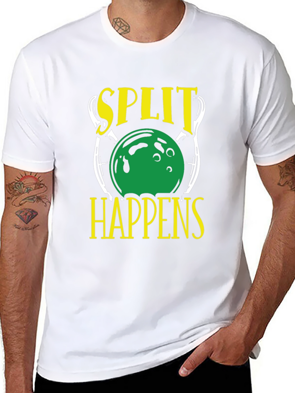 Split Happens Bowling Graphic T-Shirt