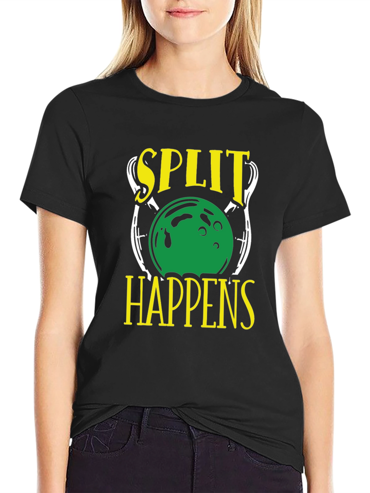Split Happens Bowling Graphic T-Shirt