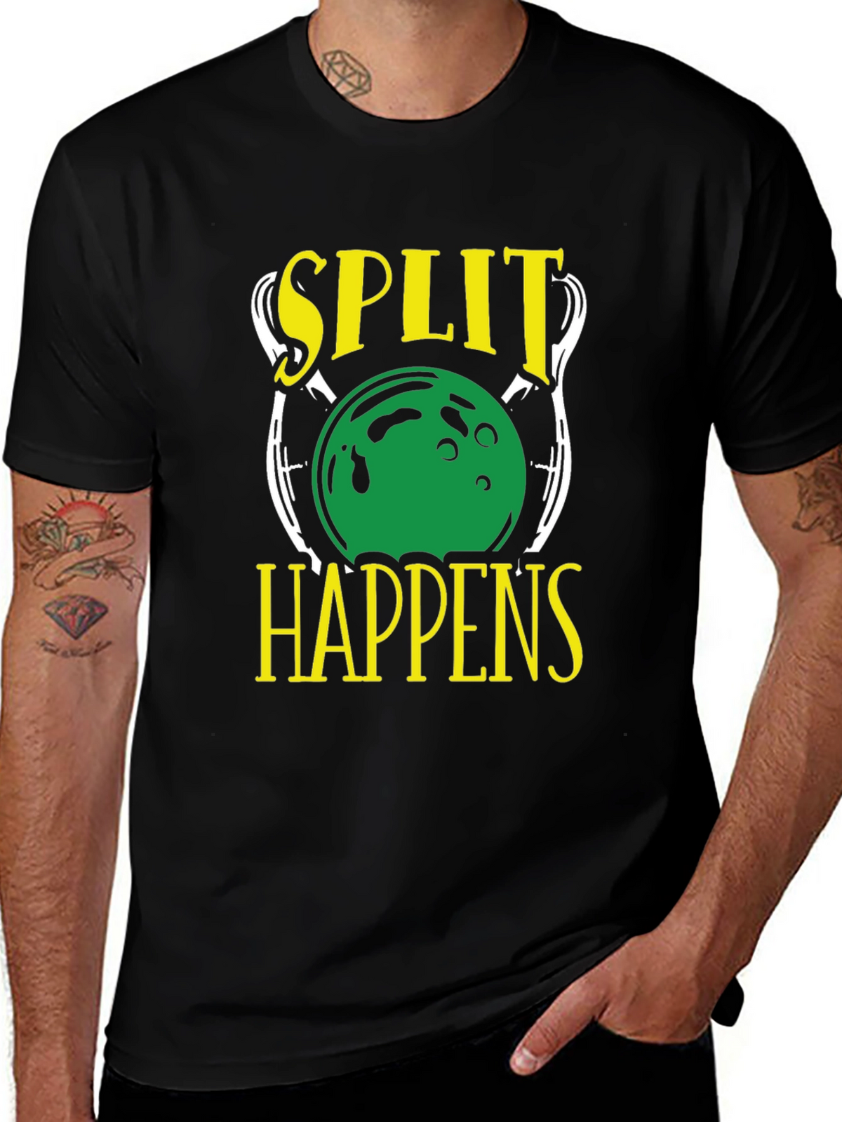 Split Happens Bowling Graphic T-Shirt