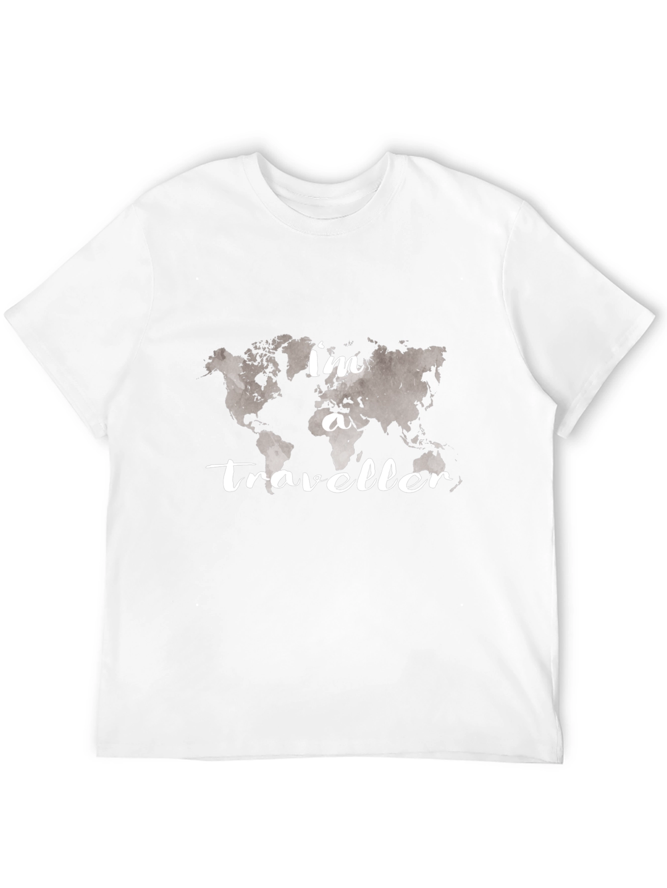 Traveler World Map Black T-Shirt