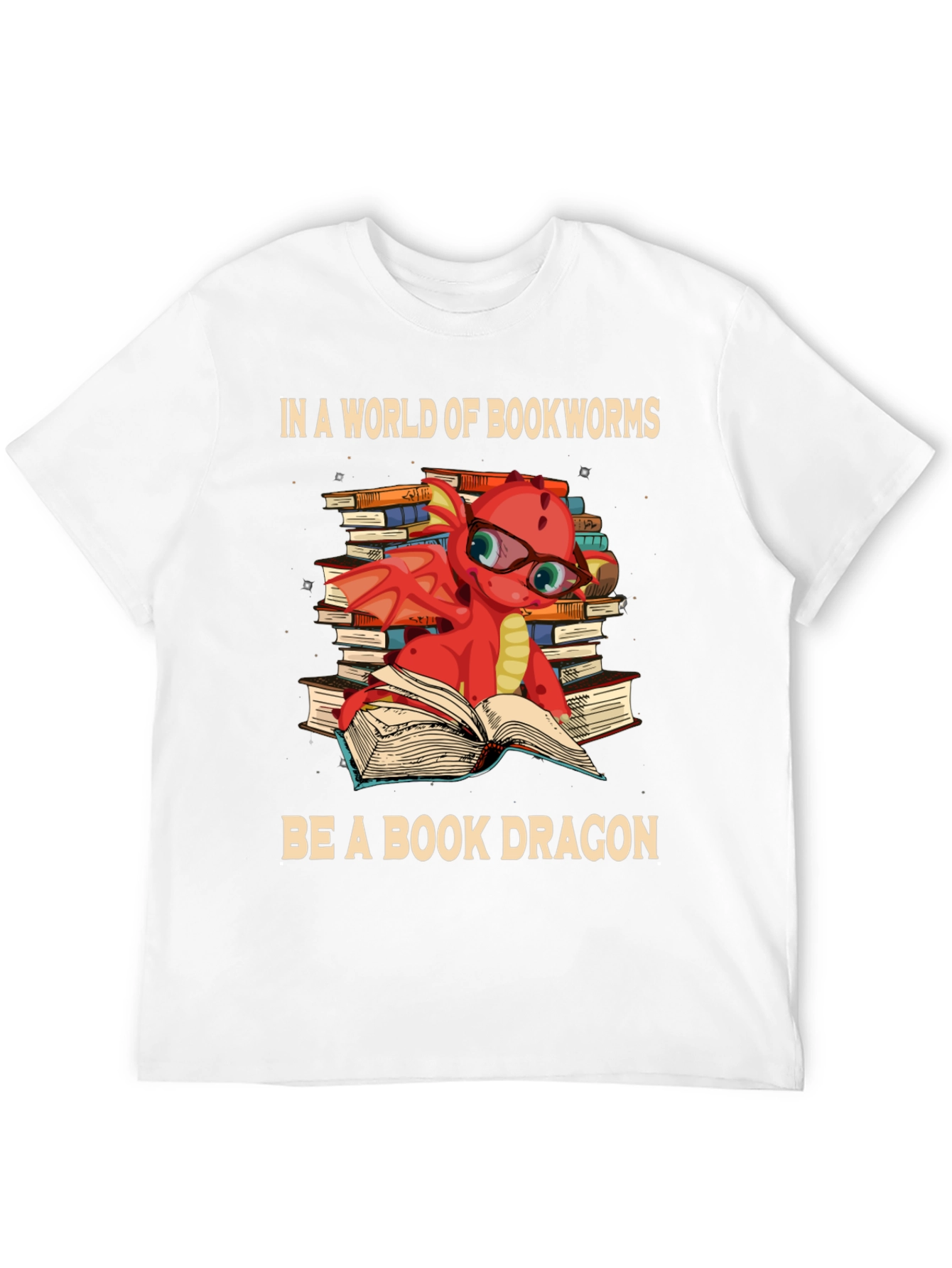 Book Dragon Graphic Tee - Bookworm T-Shirt