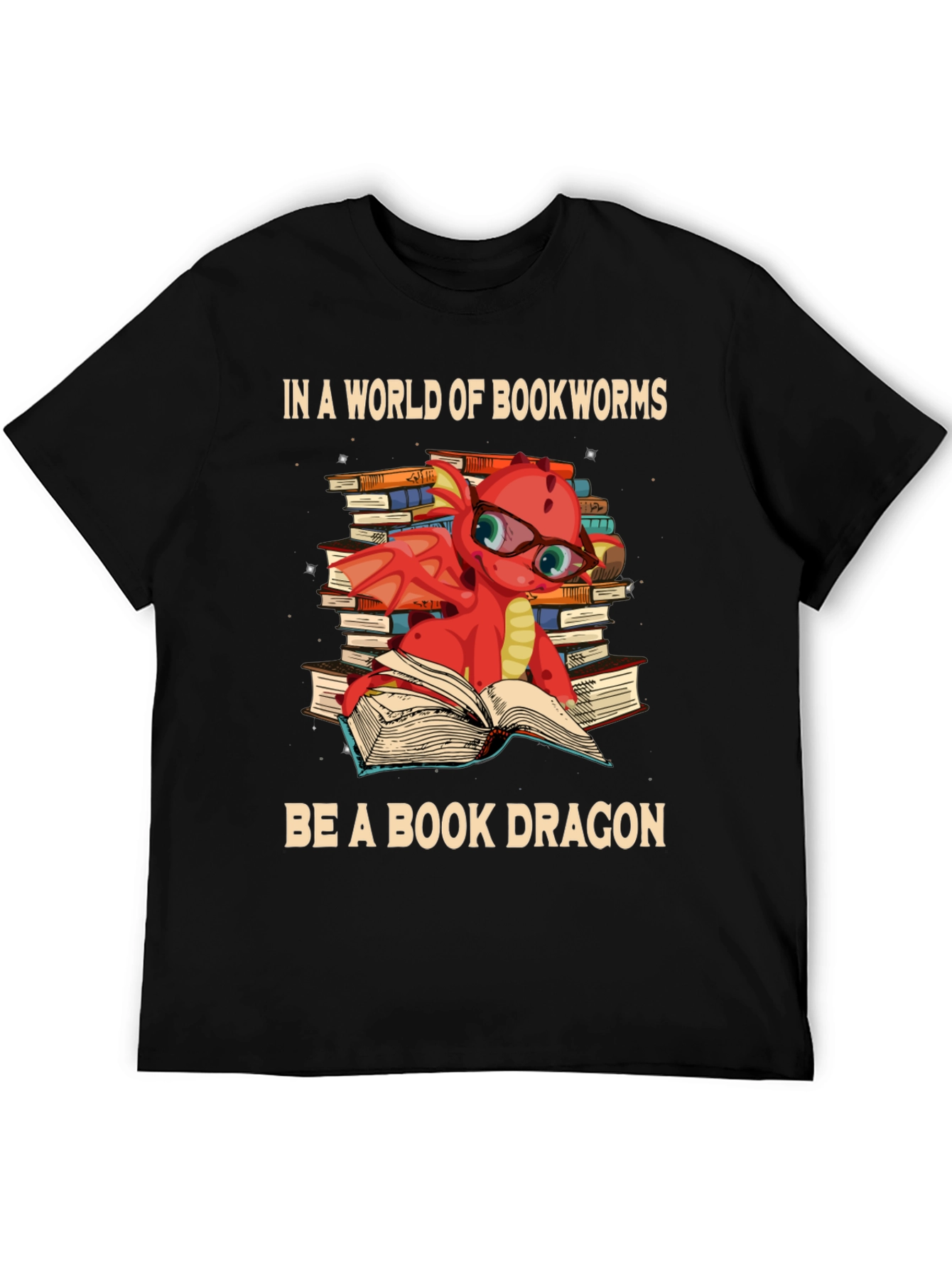 Book Dragon Graphic Tee - Bookworm T-Shirt