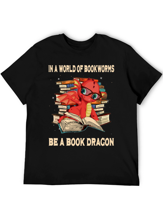 Book Dragon Graphic Tee - Bookworm T-Shirt