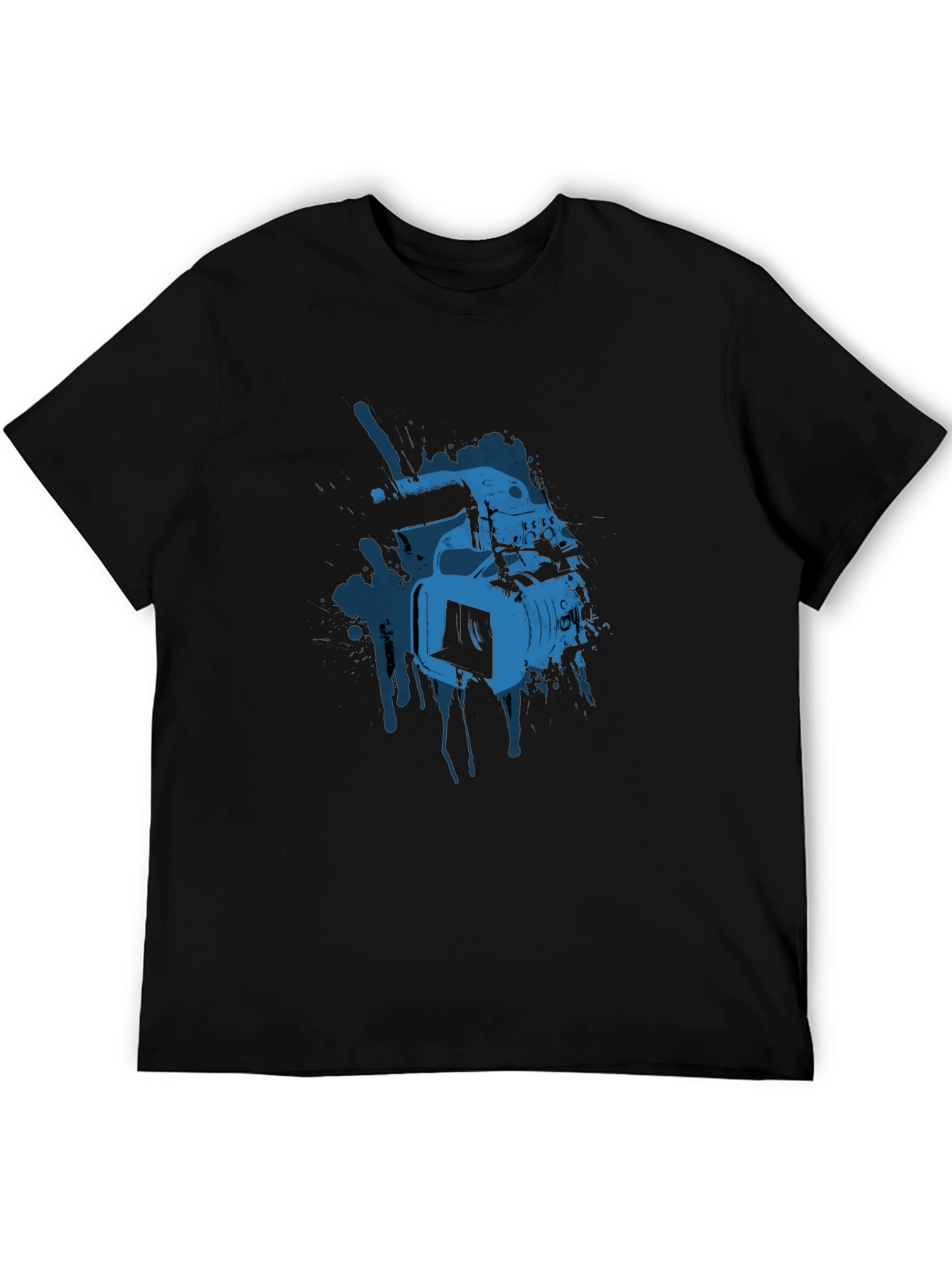 Cool Camera Graphic Tee - Black Cotton T-Shirt