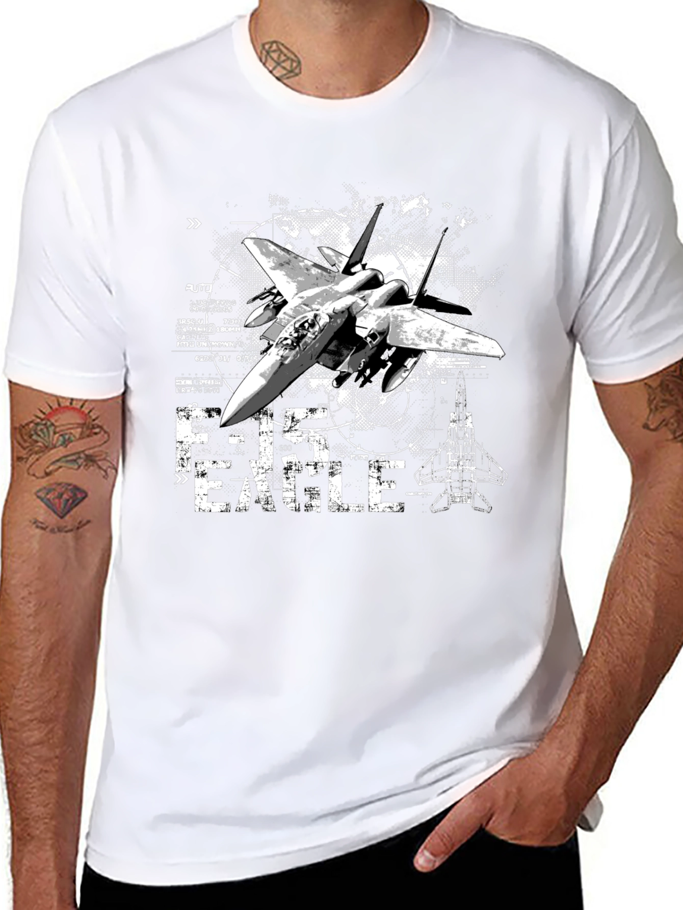 F-15 Eagle Graphic T-Shirt - Military Jet Design