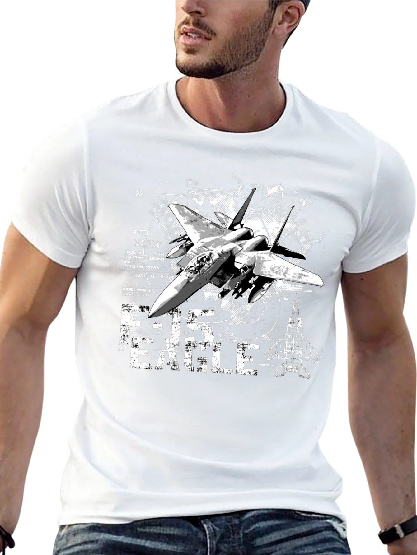 F-15 Eagle Graphic T-Shirt - Military Jet Design