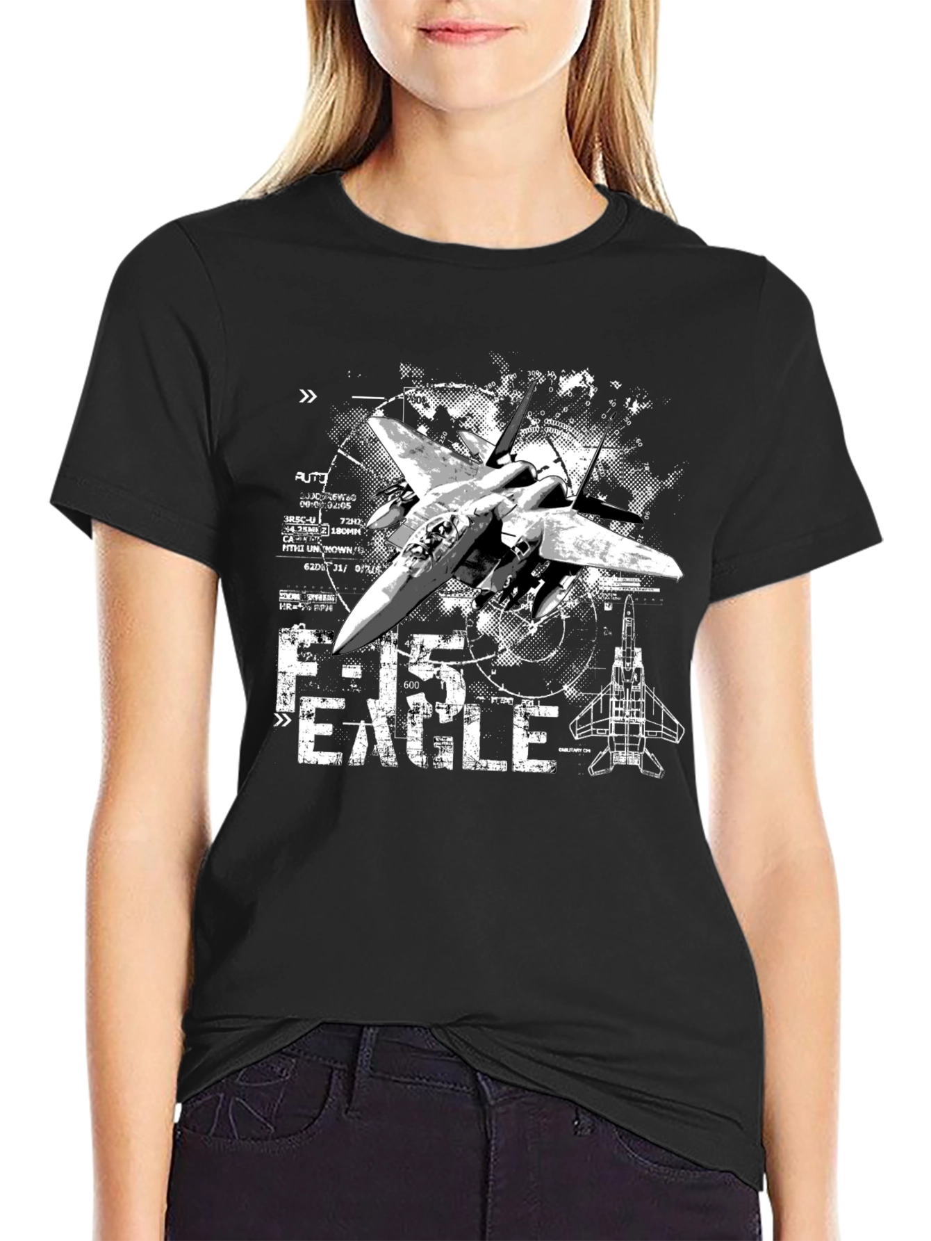 F-15 Eagle Graphic T-Shirt - Military Jet Design
