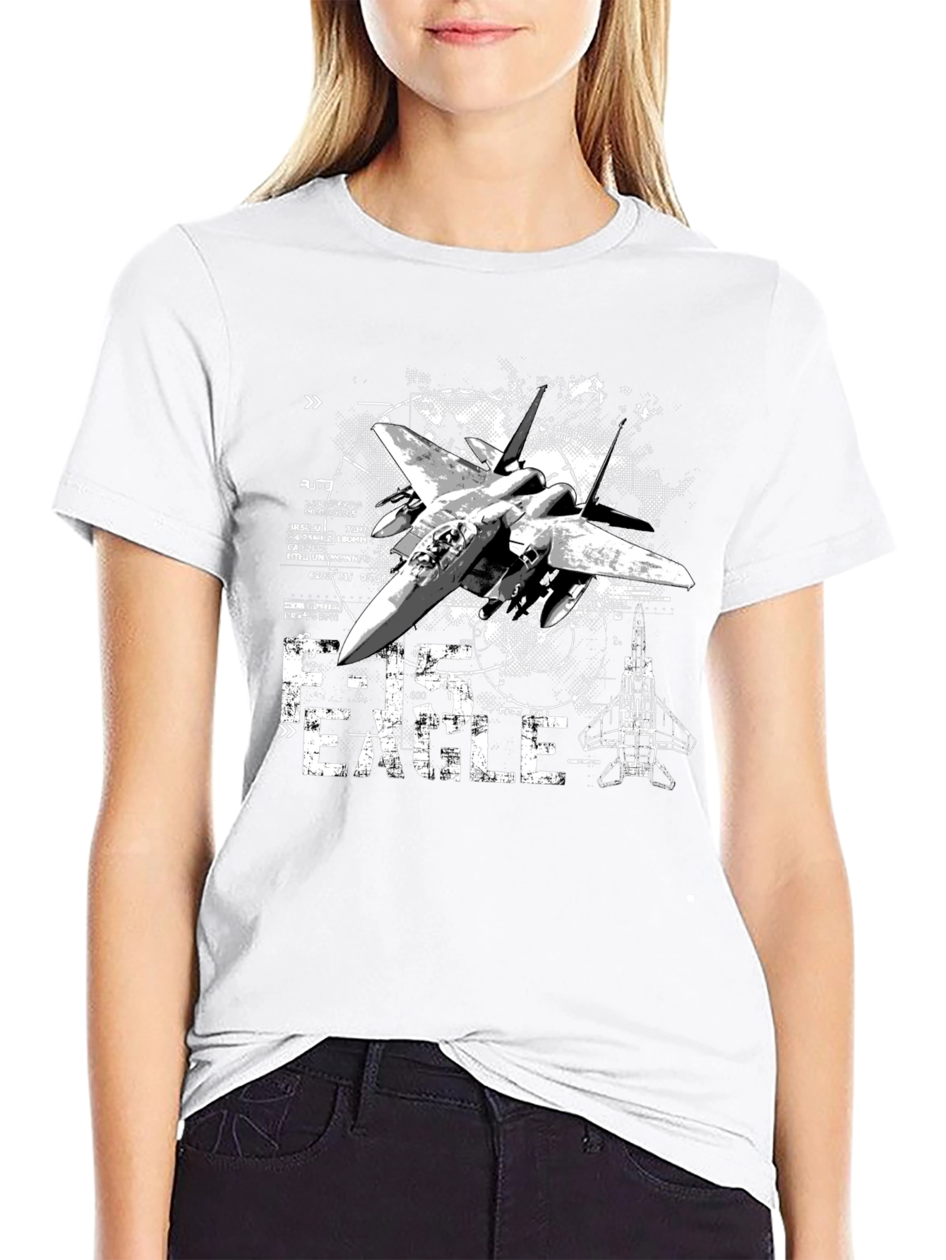 F-15 Eagle Graphic T-Shirt - Military Jet Design