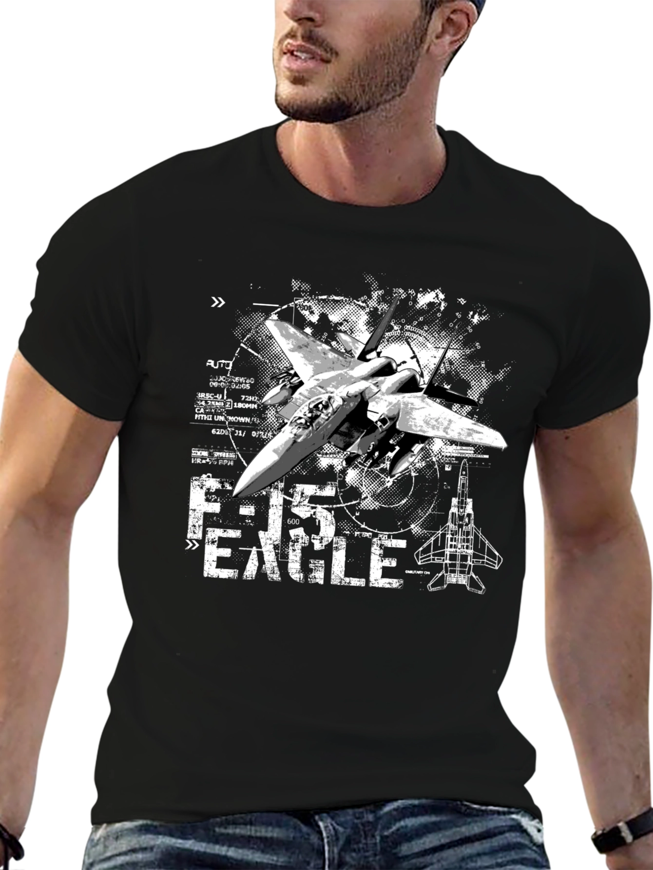 F-15 Eagle Graphic T-Shirt - Military Jet Design