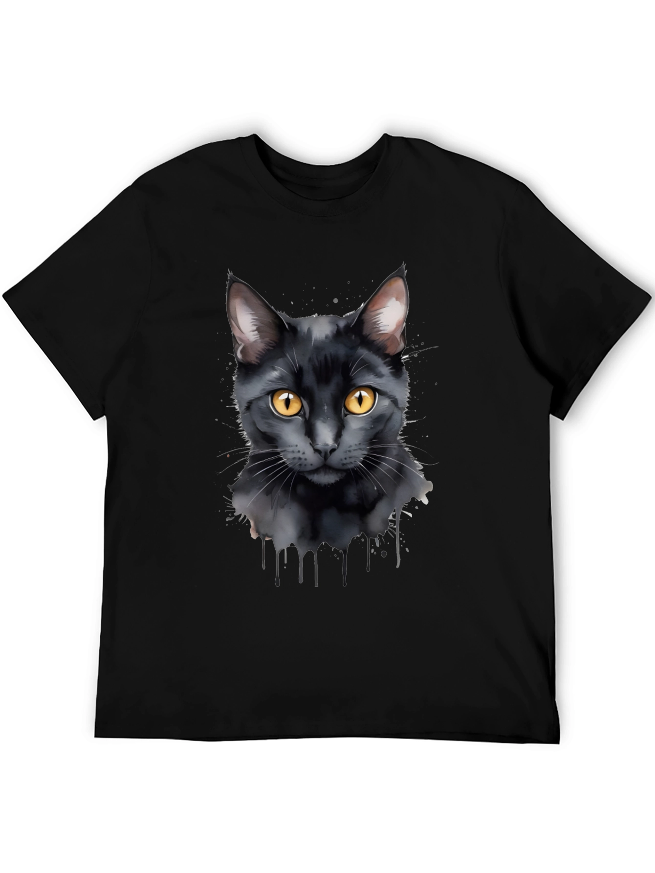 Black Cat Graphic T-Shirt - Mens Casual Tee