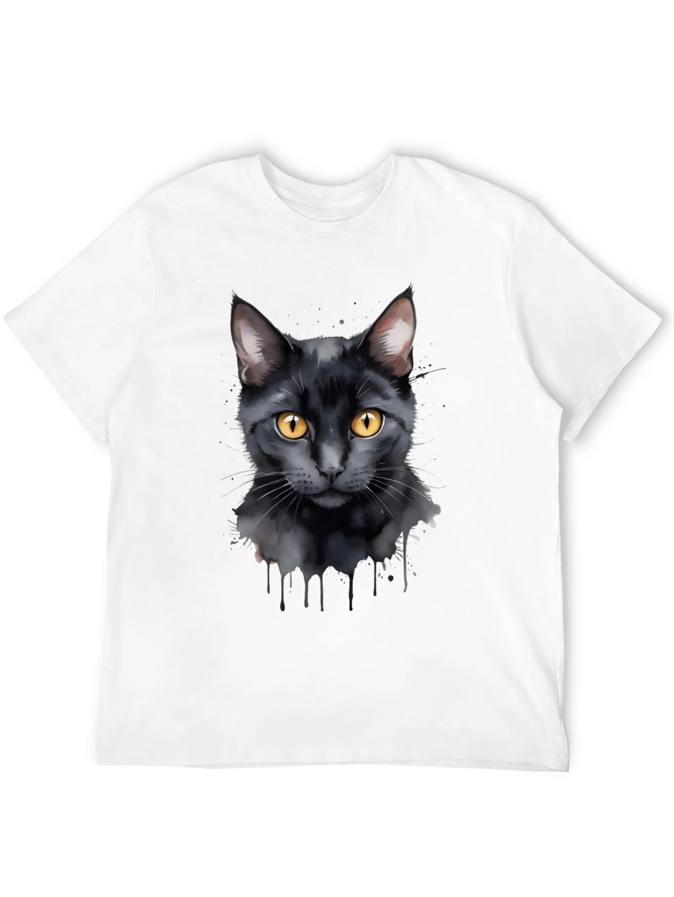 Black Cat Graphic T-Shirt - Mens Casual Tee