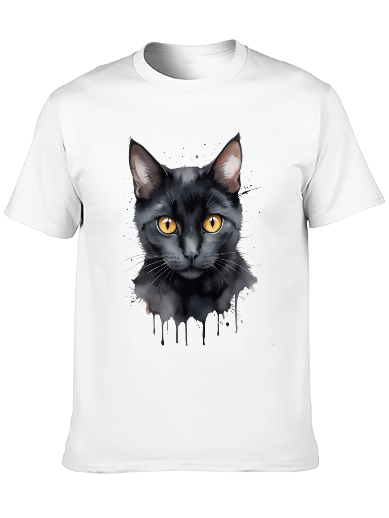 Black Cat Graphic T-Shirt - Mens Casual Tee