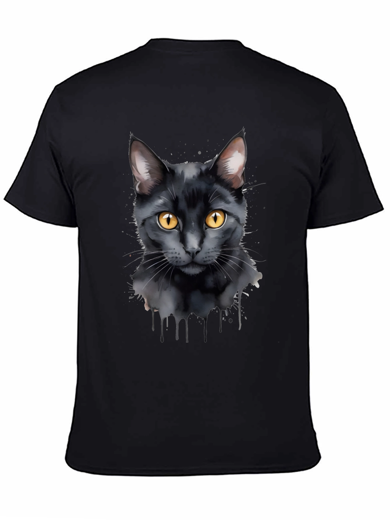 Black Cat Graphic T-Shirt - Mens Casual Tee
