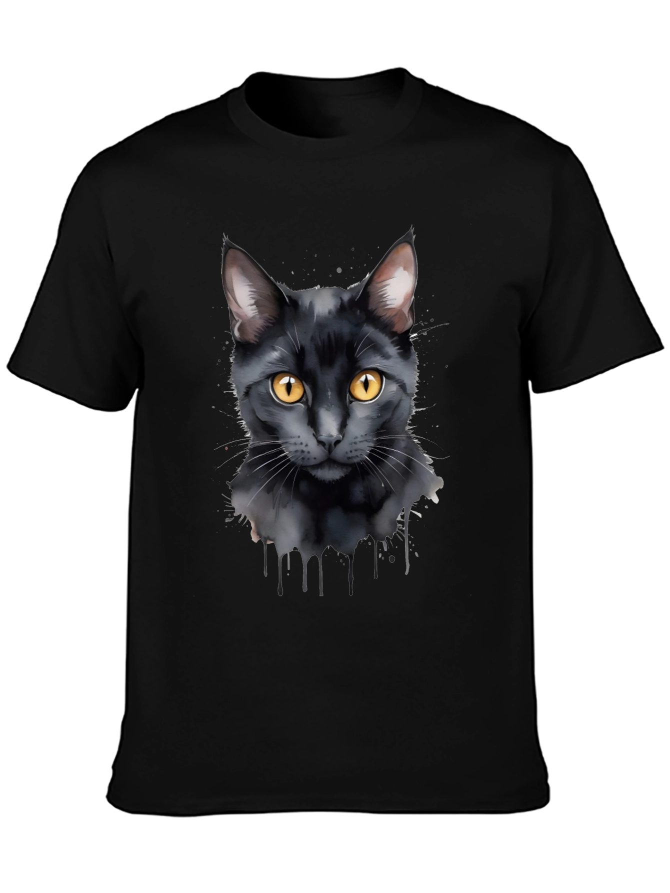 Black Cat Graphic T-Shirt - Mens Casual Tee