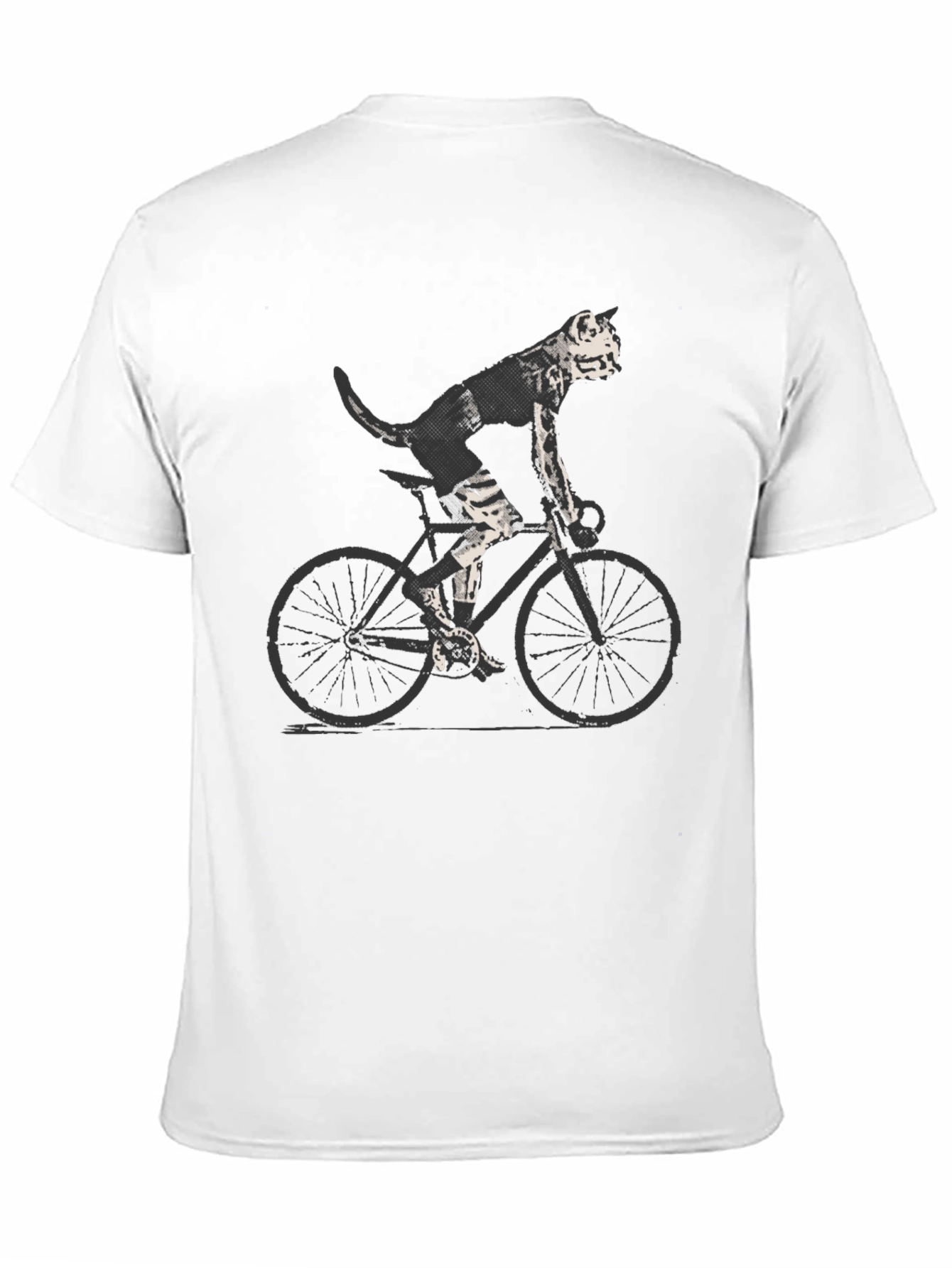 Cool Cat on Bike Graphic Tee - Black T-Shirt