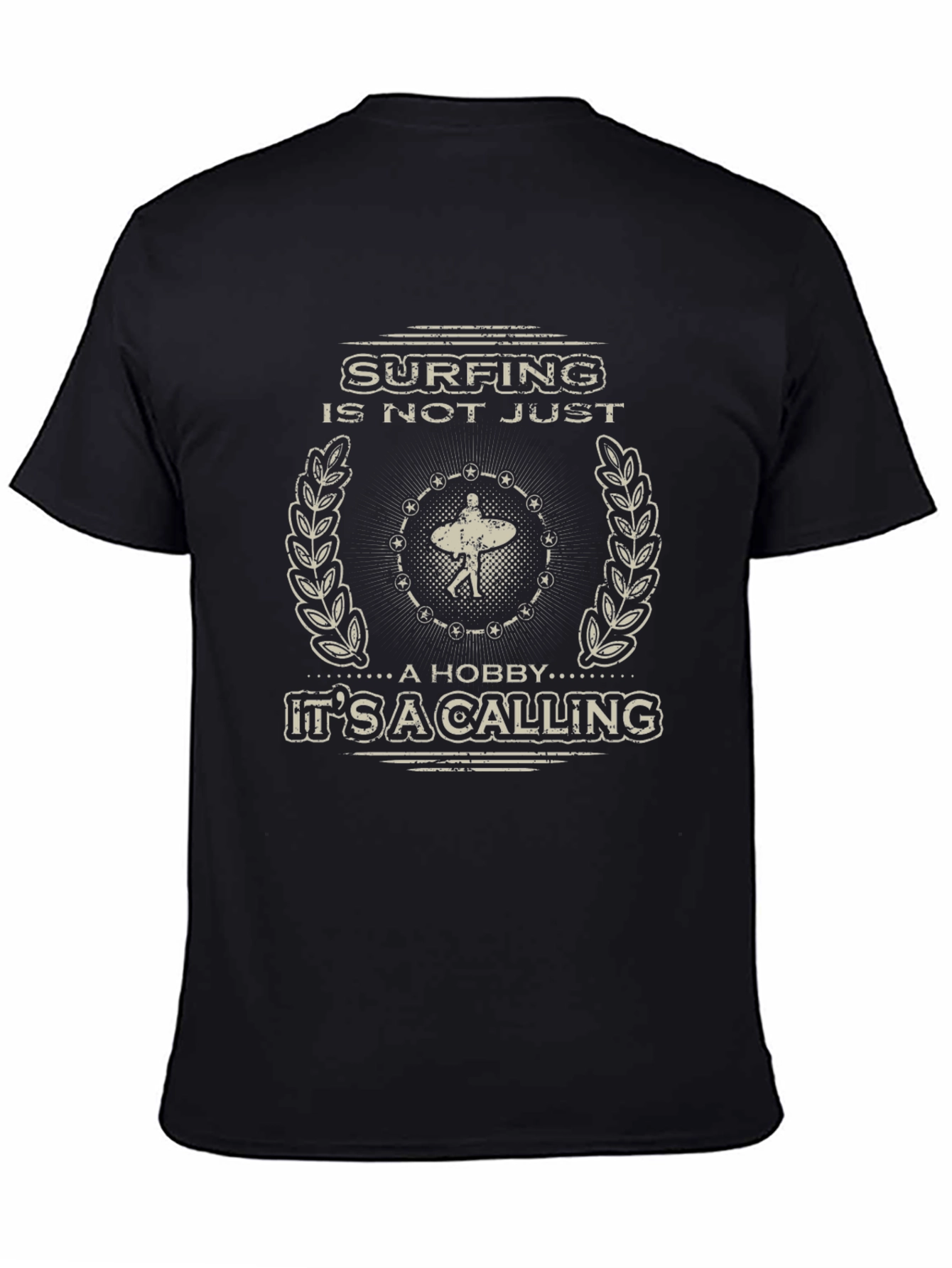 Surfing is a Calling Graphic Tee - Black
