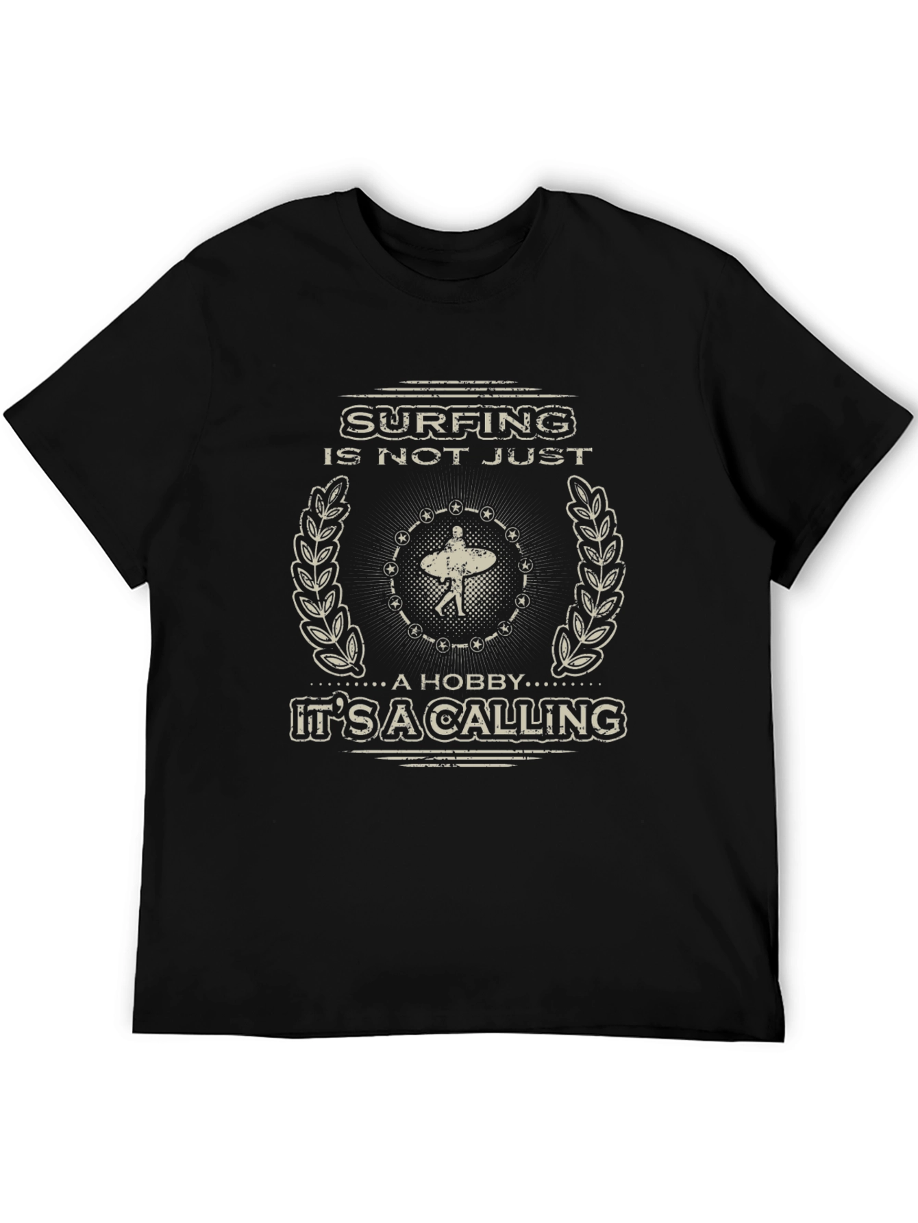 Surfing is a Calling Graphic Tee - Black