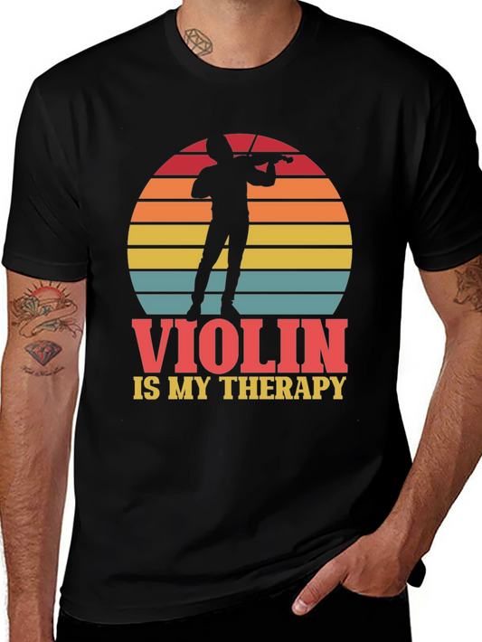 Violin is My Therapy Graphic Tee - Music Lover Shirt