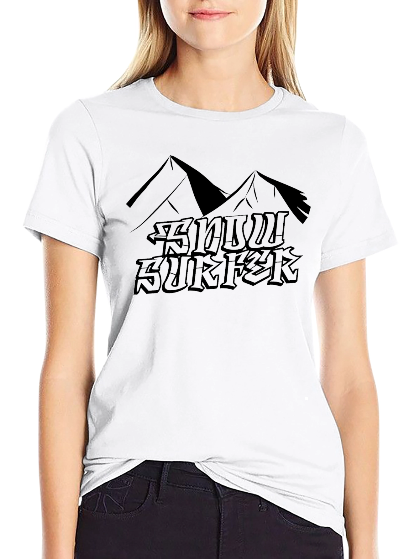 Snow Surfer Graphic Tee - Mountain Design